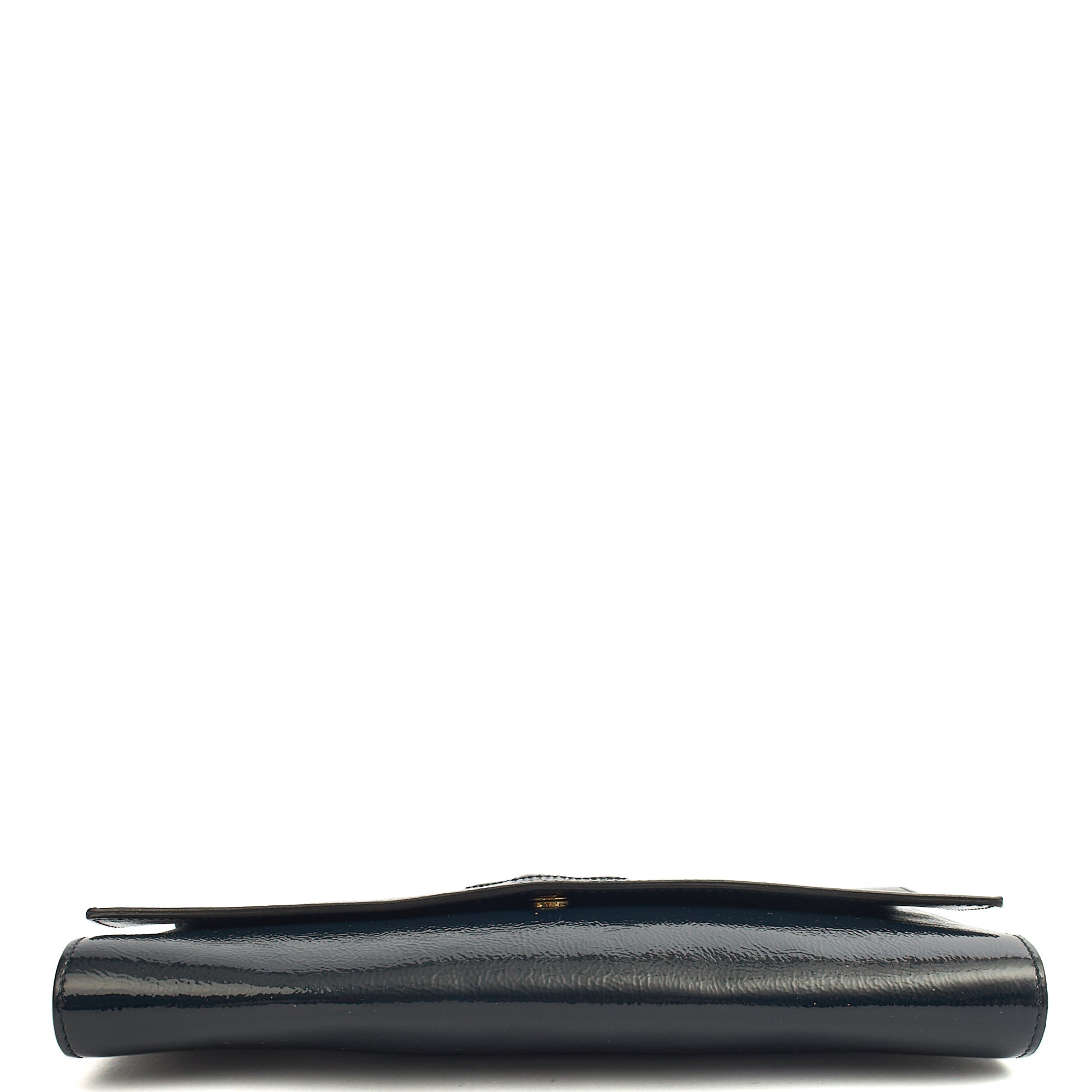 Saint Laurent Clutch Cassandra Clutch in Blue, Patent Leather