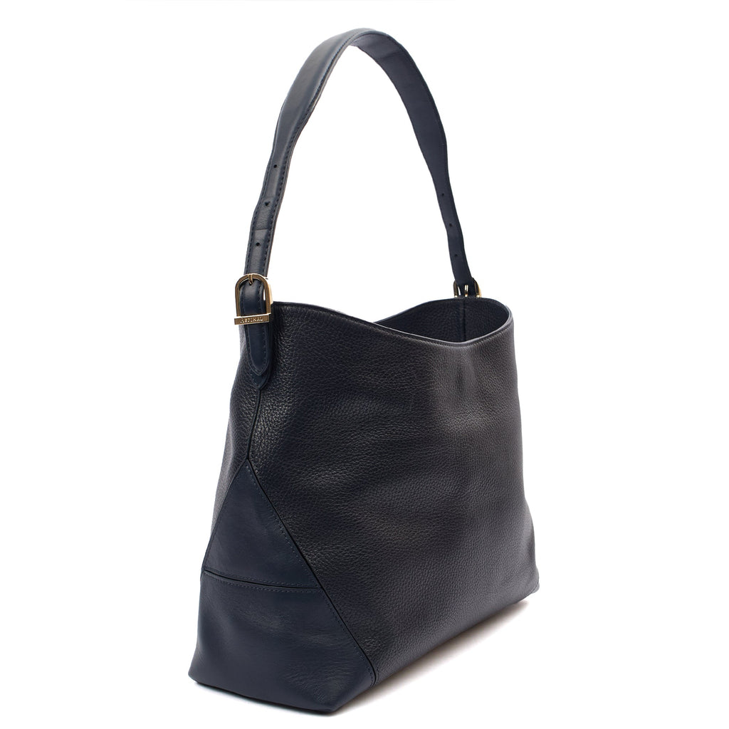 Aspinal of London Shoulder Bag London Tote - Midi in Navy, Leather
