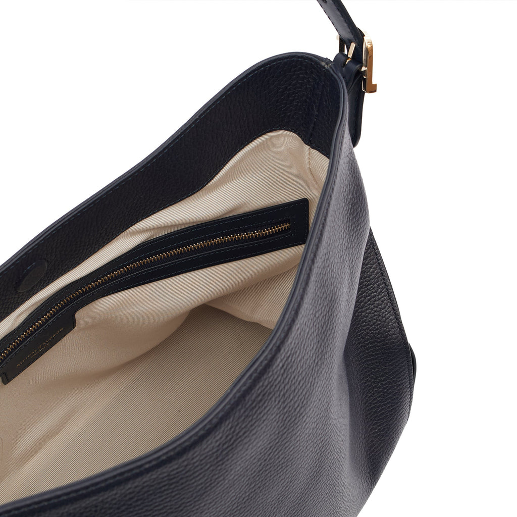 Aspinal of London Shoulder Bag London Tote - Midi in Navy, Leather