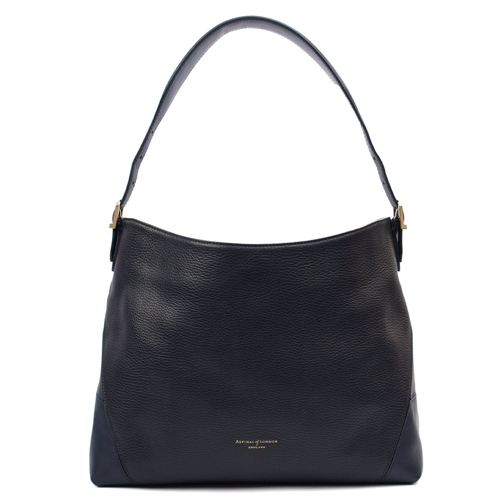 Aspinal of London Shoulder Bag London Tote - Midi in Navy, Leather