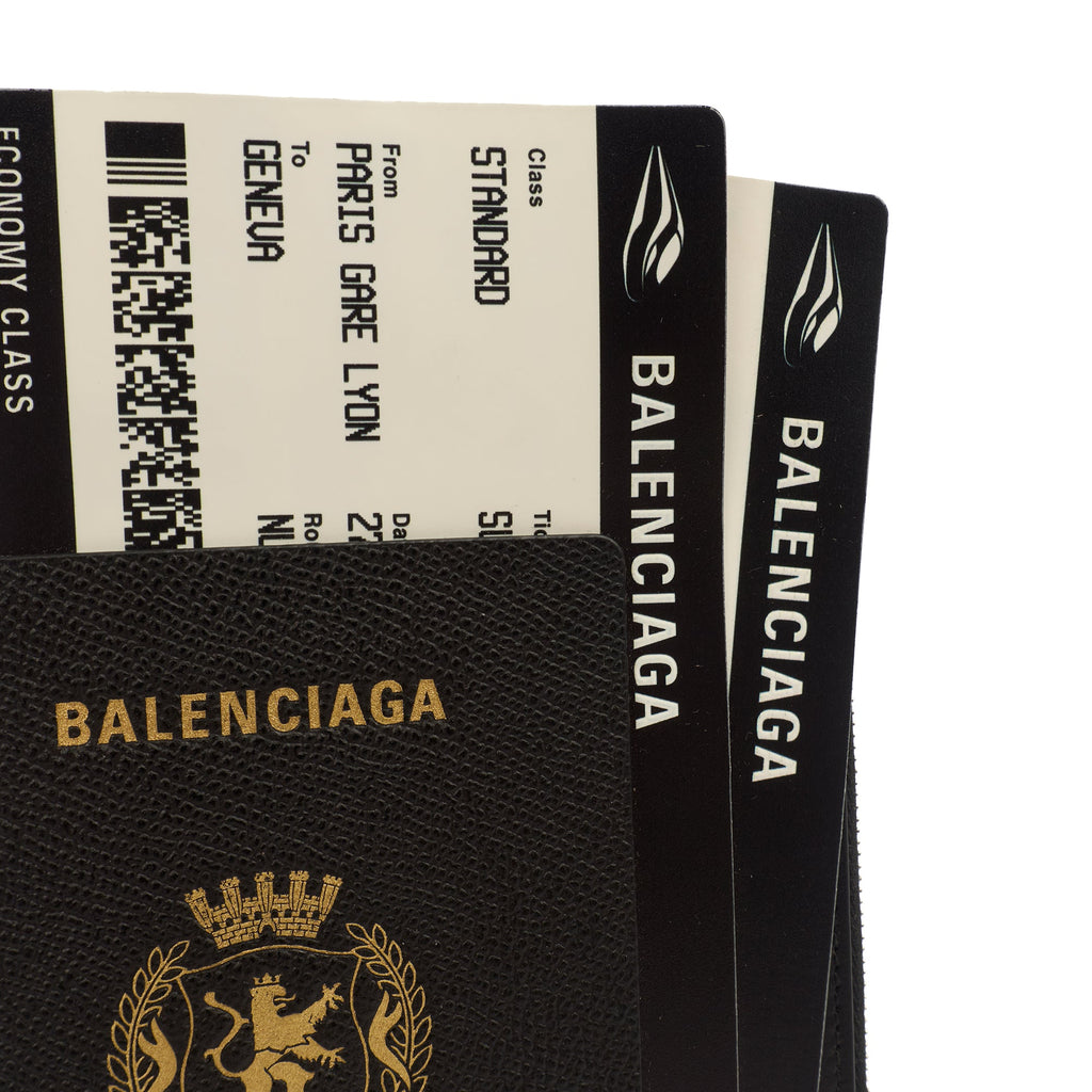 Balenciaga Bag Charm Zip Wallet in Black, Leather