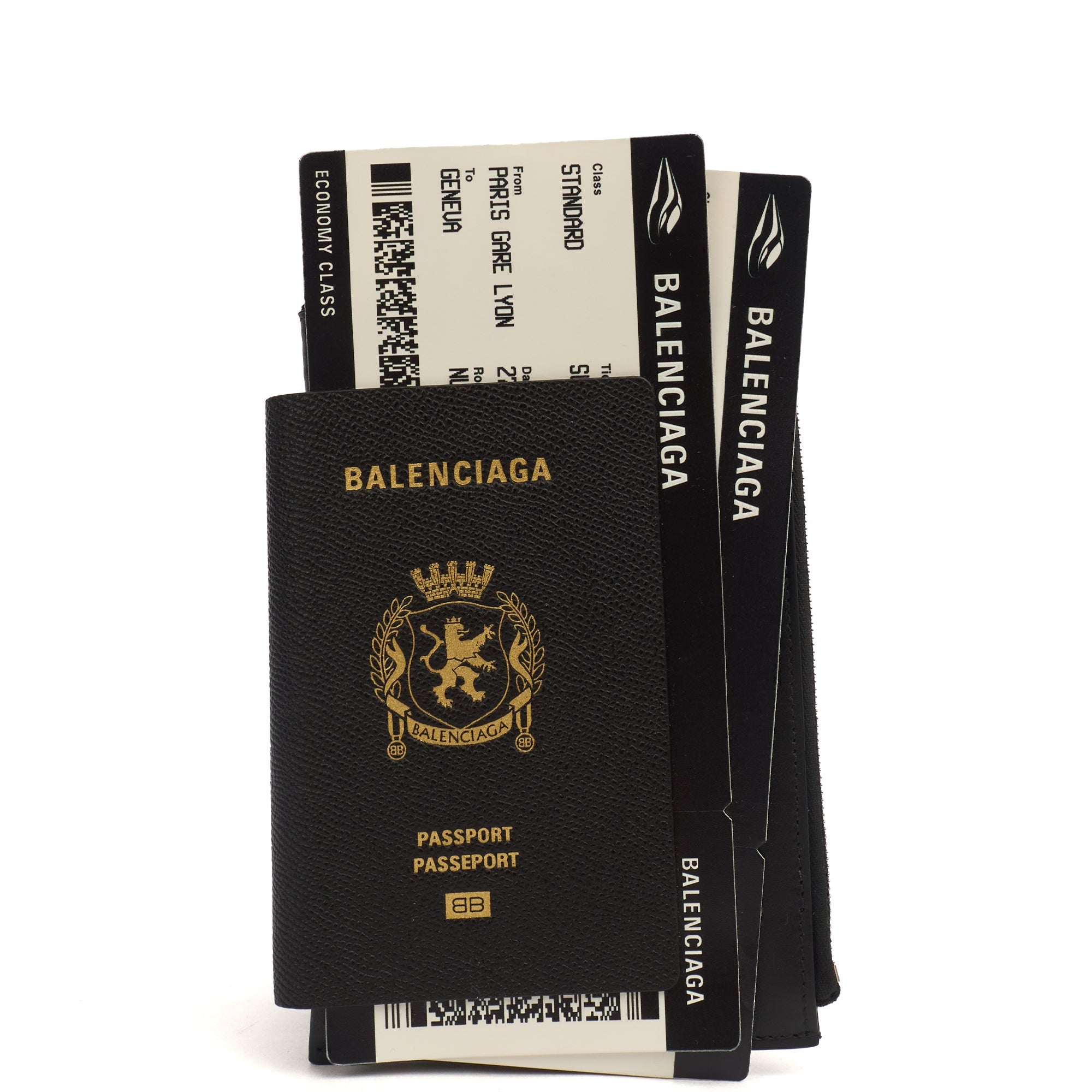 Balenciaga Bag Charm Zip Wallet in Black, Leather