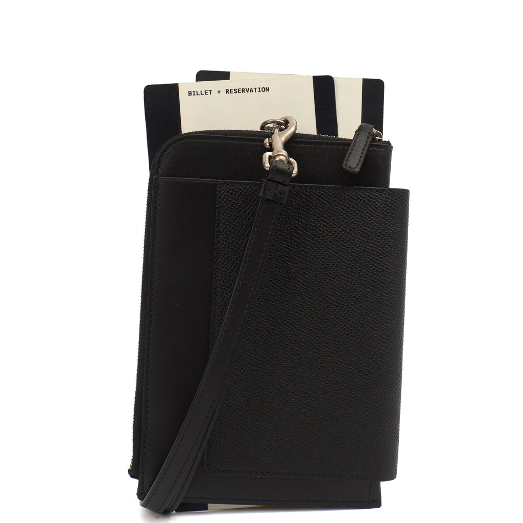 Balenciaga Bag Charm Zip Wallet in Black, Leather