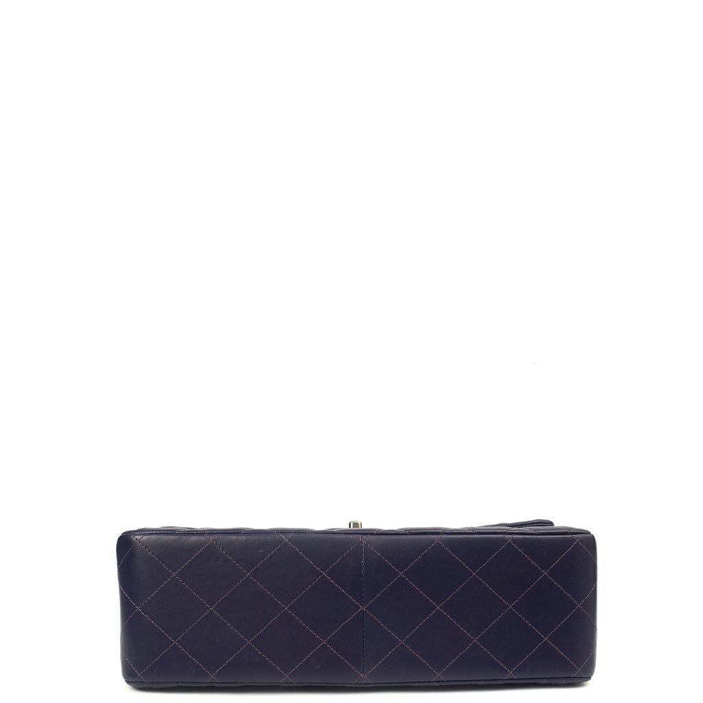 Chanel Shoulder Bag Classic Double Flap - Large in Purple, Calfskin Leather