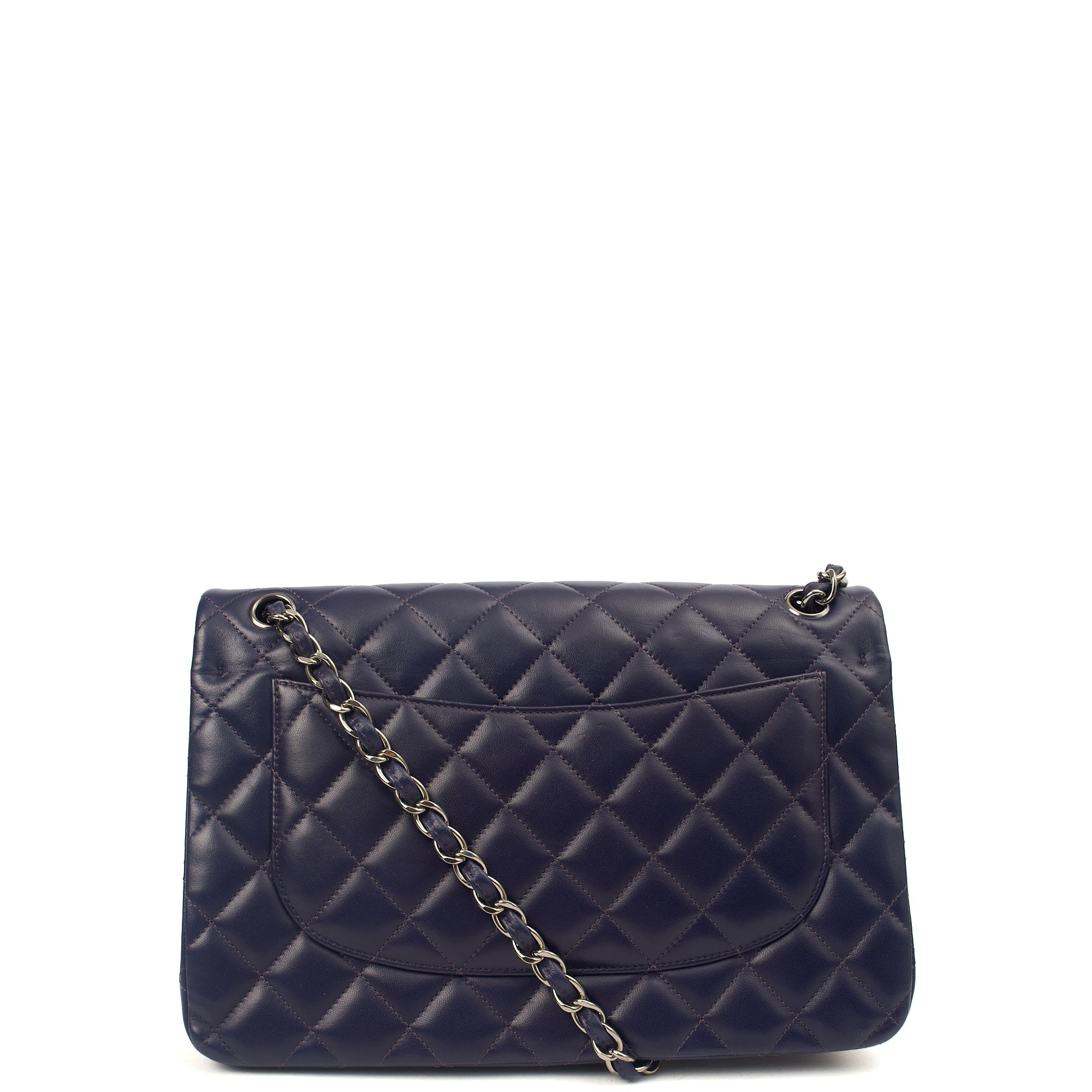Chanel Shoulder Bag Classic Double Flap - Large in Purple, Calfskin Leather
