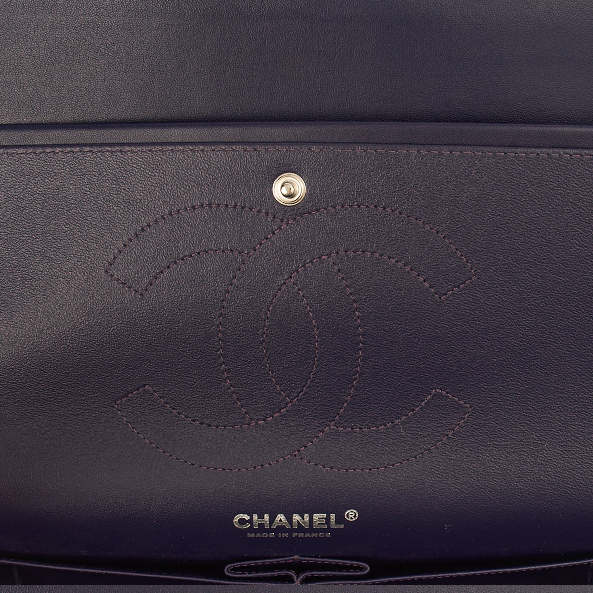 Chanel Shoulder Bag Classic Double Flap - Large in Purple, Calfskin Leather