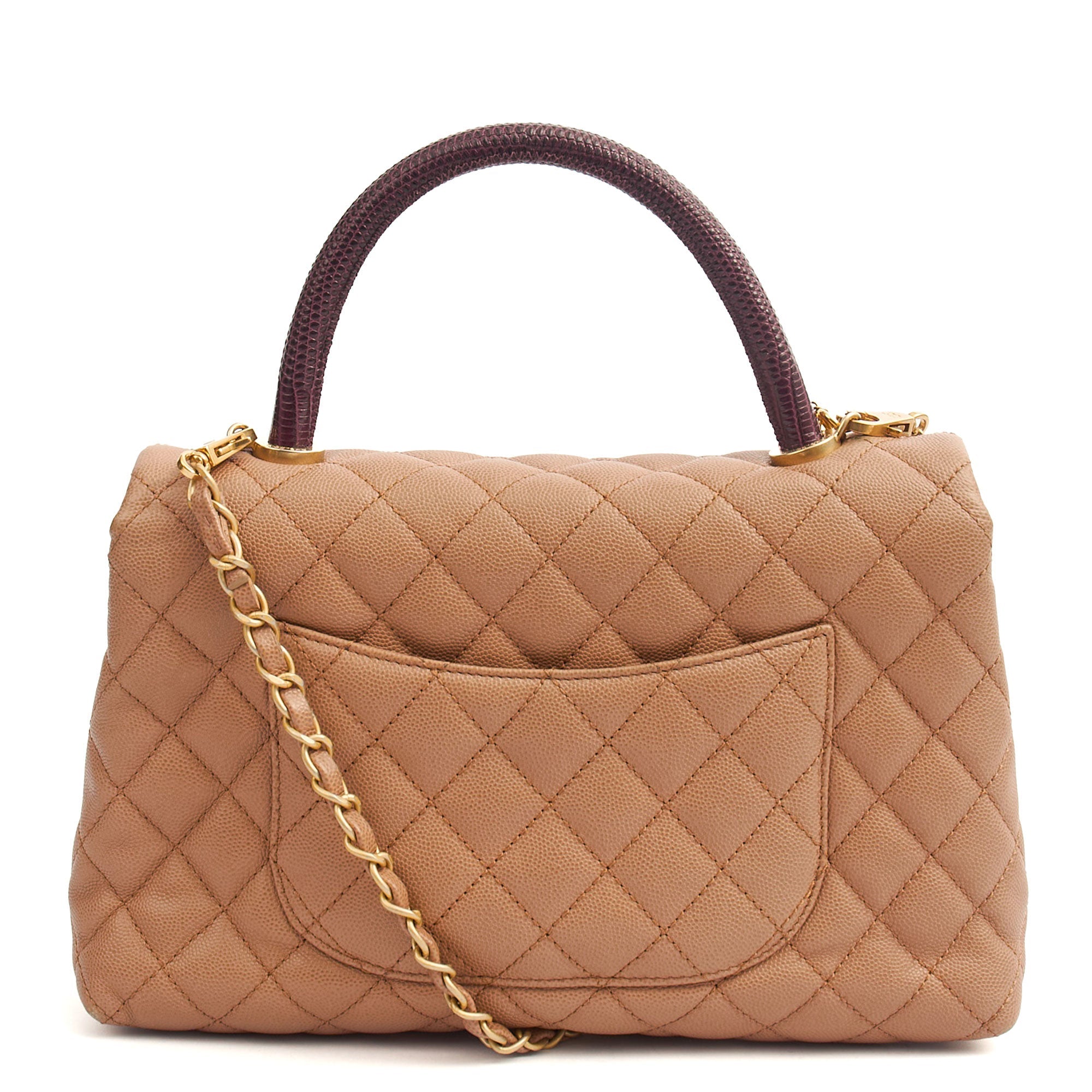 Chanel Top Handle Coco Handle- Medium  in Cream, Caviar Leather