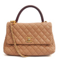 Chanel Top Handle Coco Handle- Medium  in Cream, Caviar Leather
