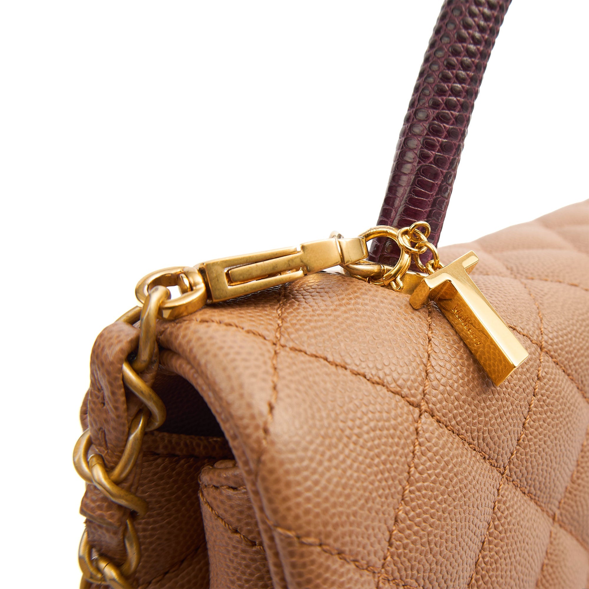 Chanel Top Handle Coco Handle- Medium  in Cream, Caviar Leather