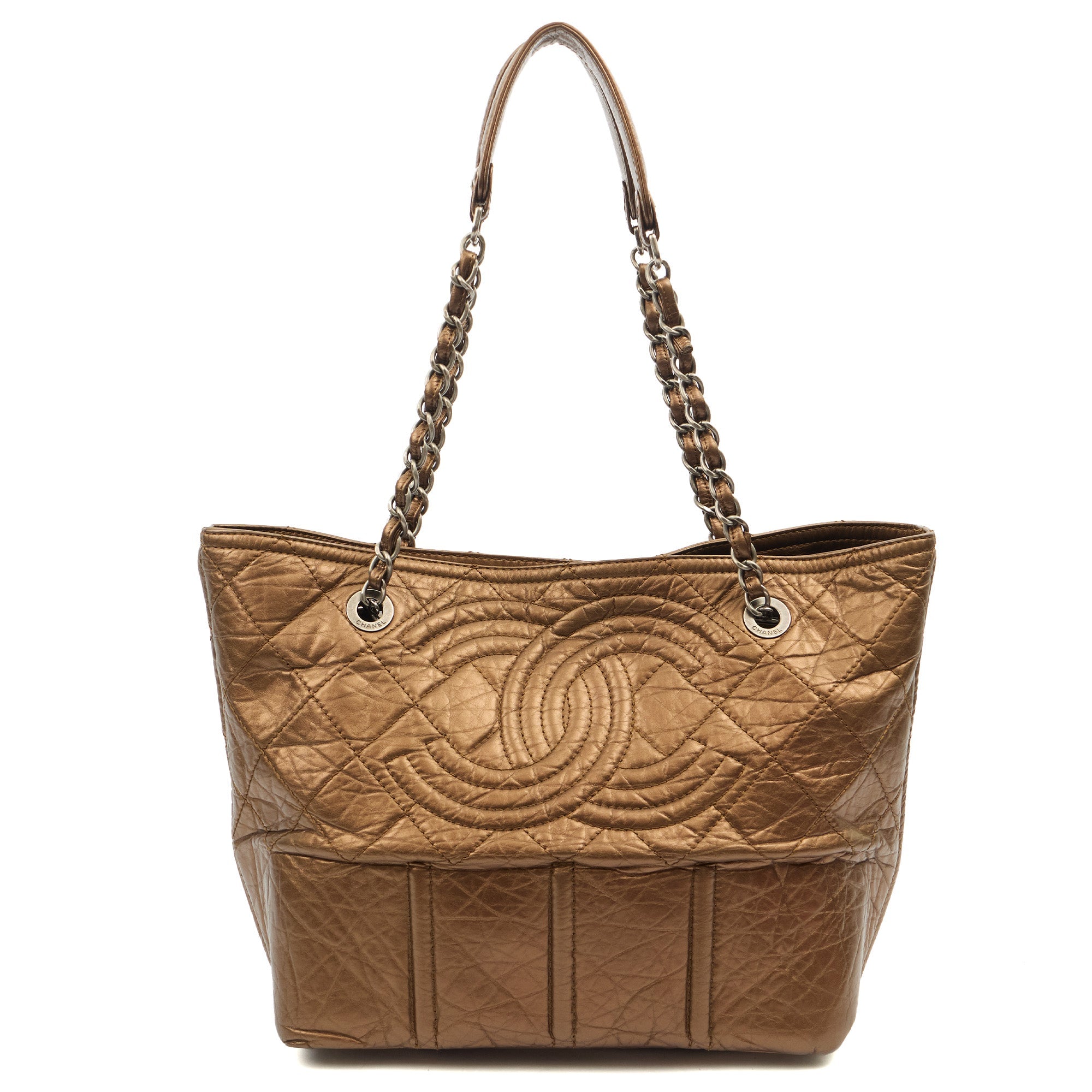 Chanel Tote in Metallic, Crinkled Calfskin Leather