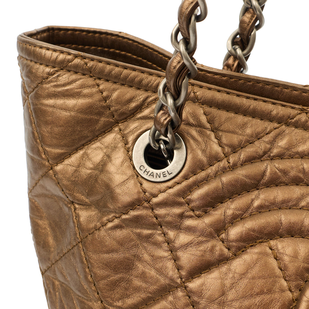 Chanel Tote in Metallic, Crinkled Calfskin Leather