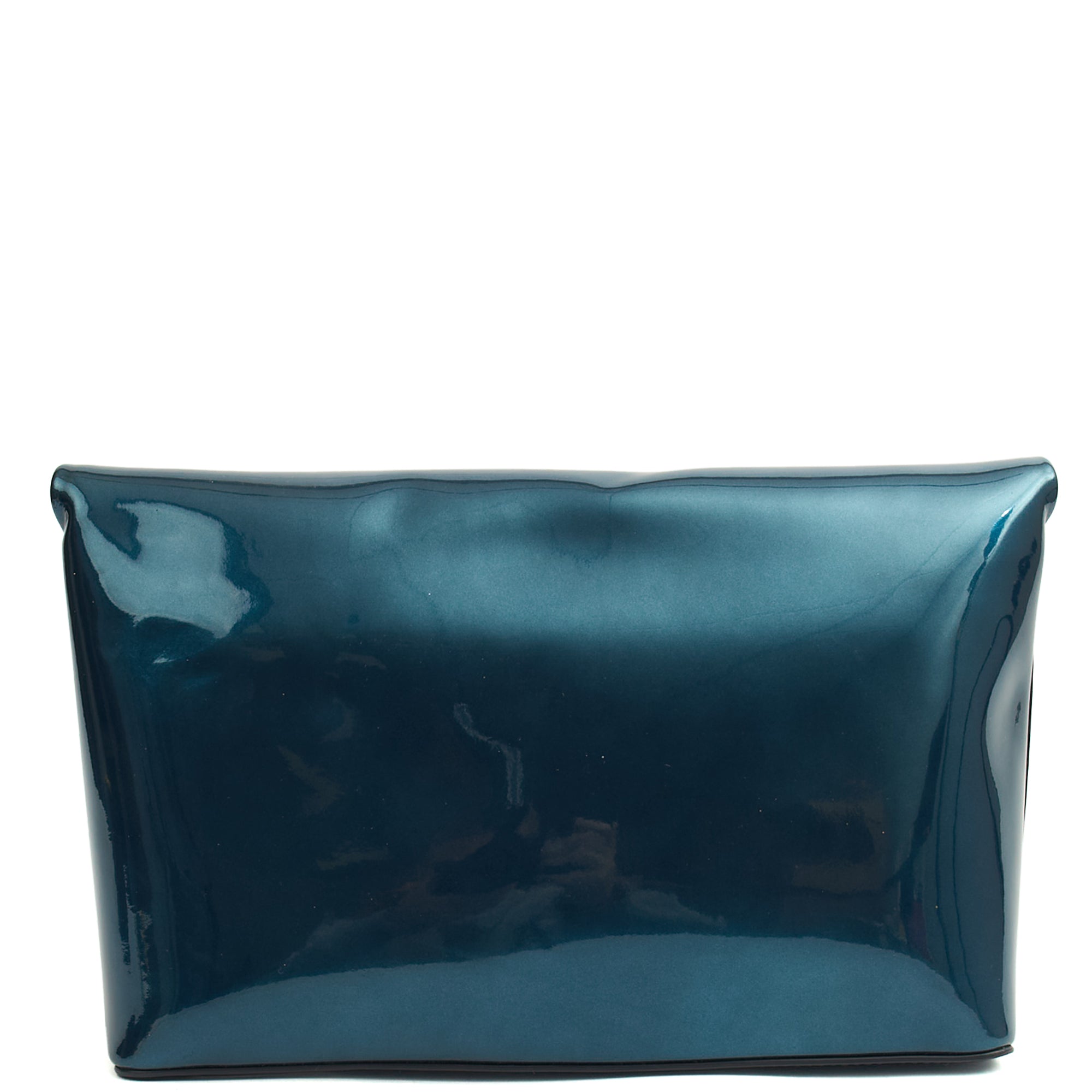 Mulberry Clutch Postman's Lock Pouch in Blue, Patent Leather