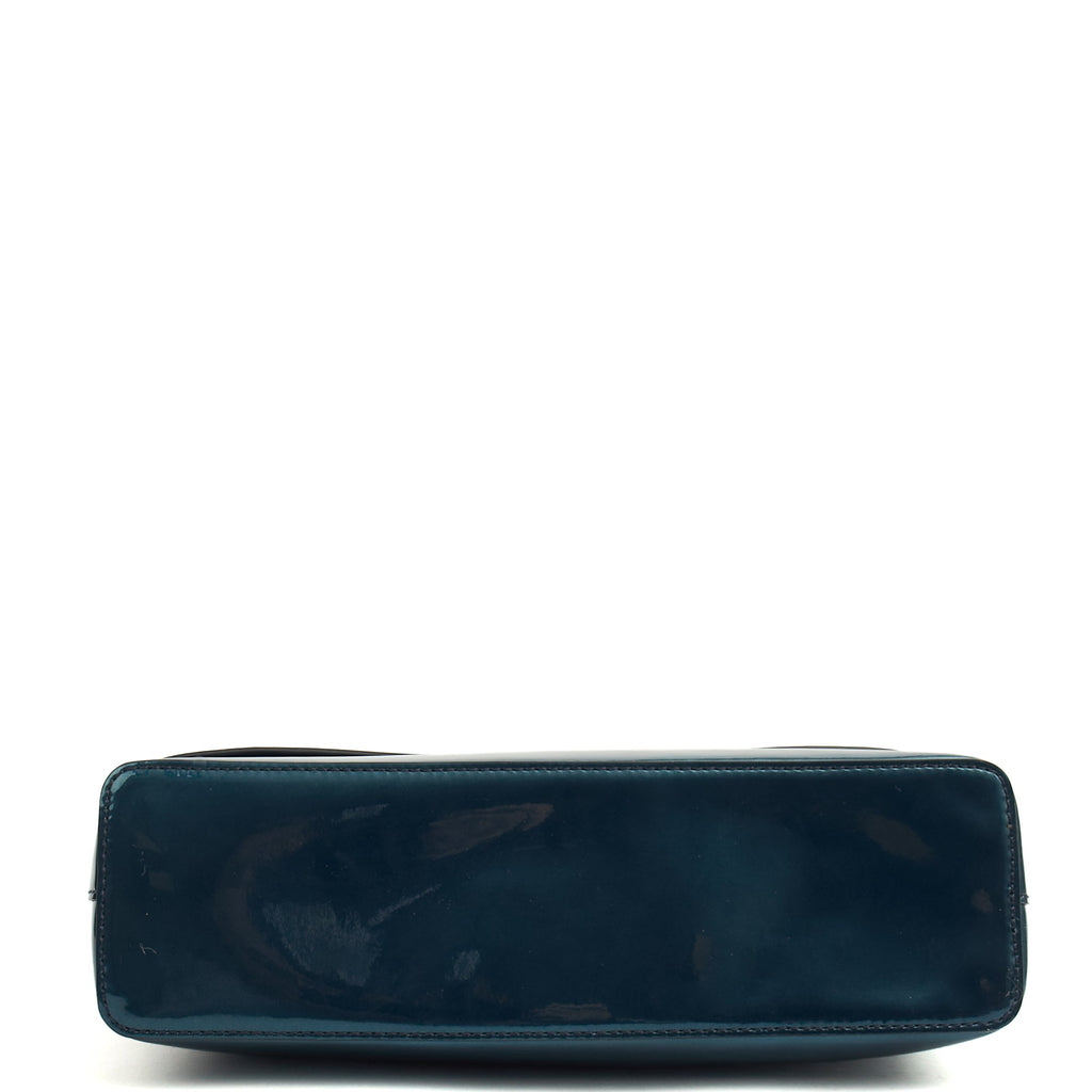 Mulberry Clutch Postman's Lock Pouch in Blue, Patent Leather