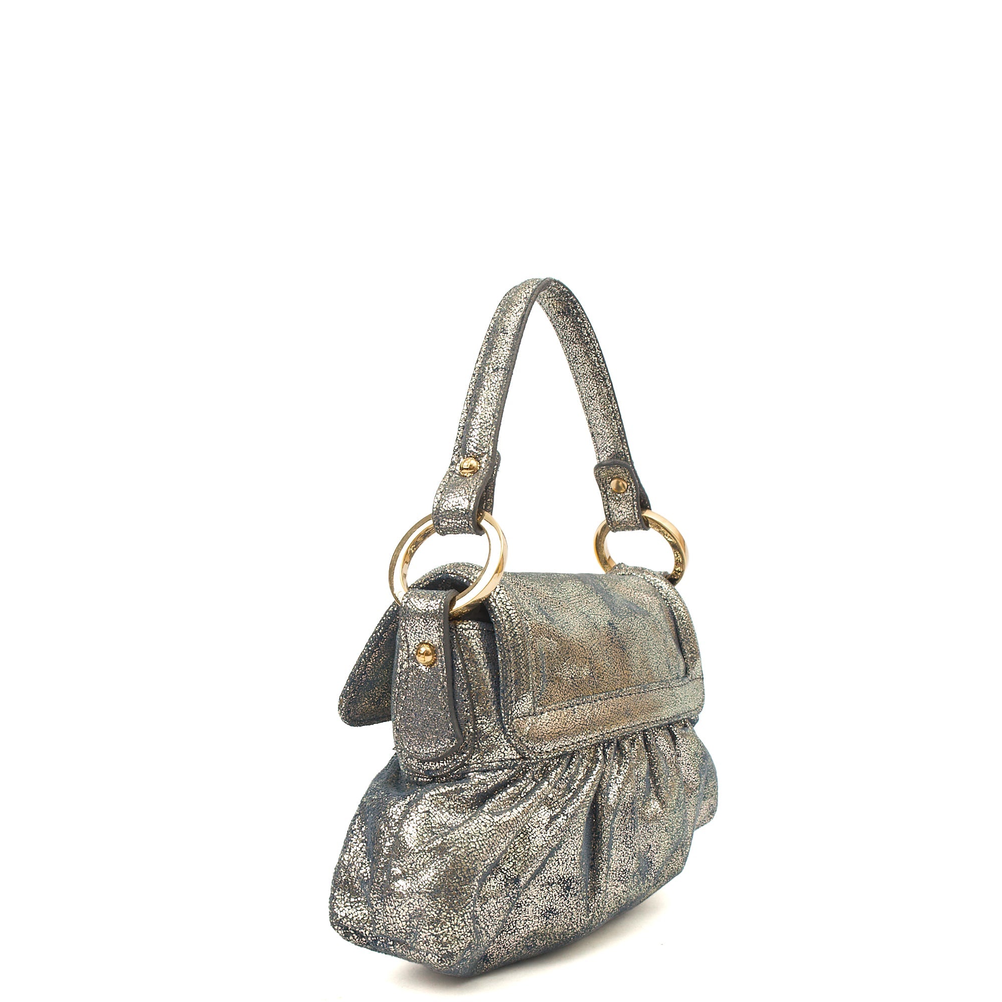 Fendi Mini Bag Chef Flap Bag in Metallic, Fabric
