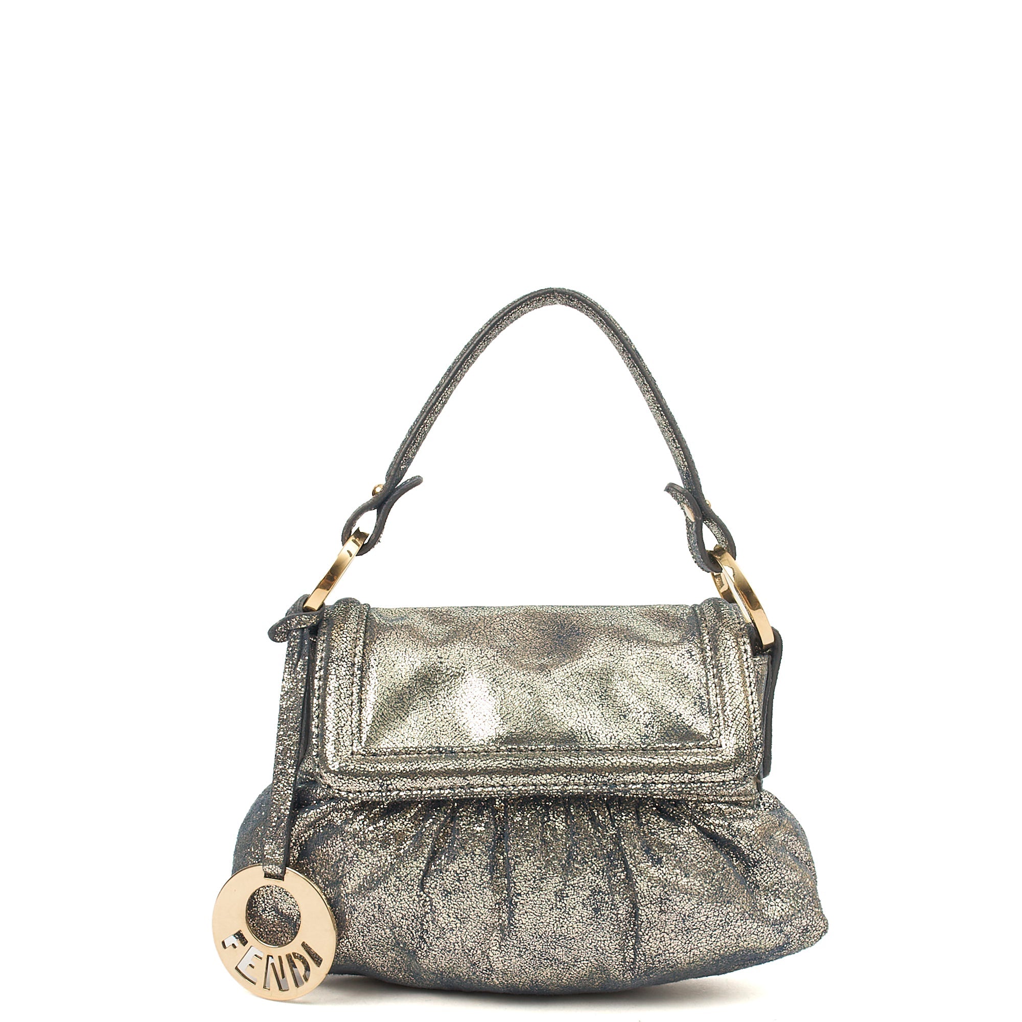 Fendi Mini Bag Chef Flap Bag in Metallic, Fabric
