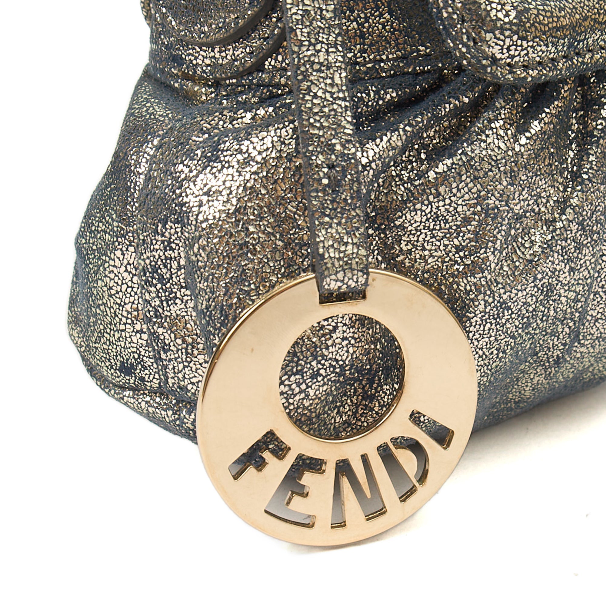 Fendi Mini Bag Chef Flap Bag in Metallic, Fabric