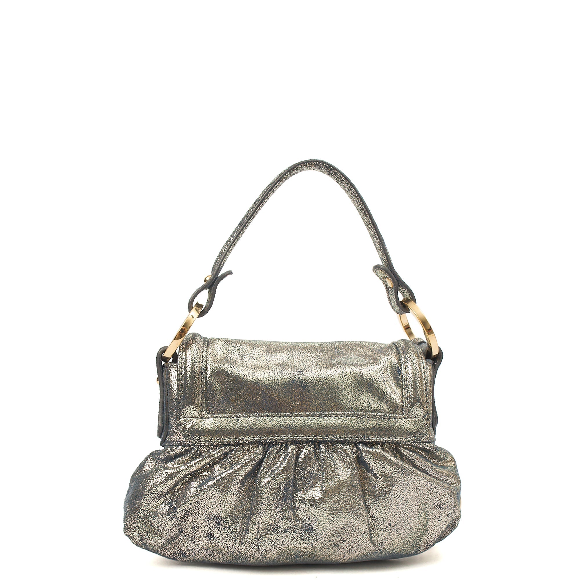 Fendi Mini Bag Chef Flap Bag in Metallic, Fabric