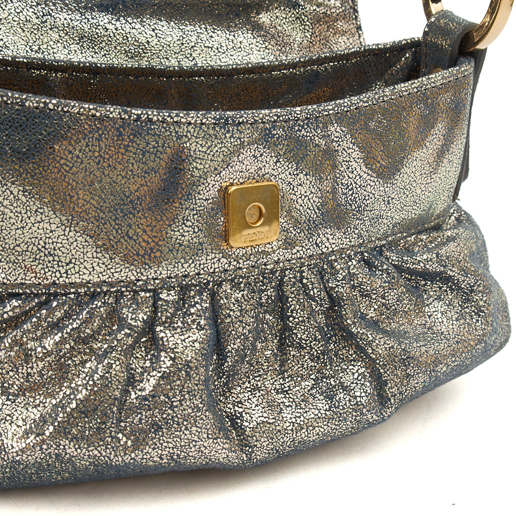 Fendi Mini Bag Chef Flap Bag in Metallic, Fabric