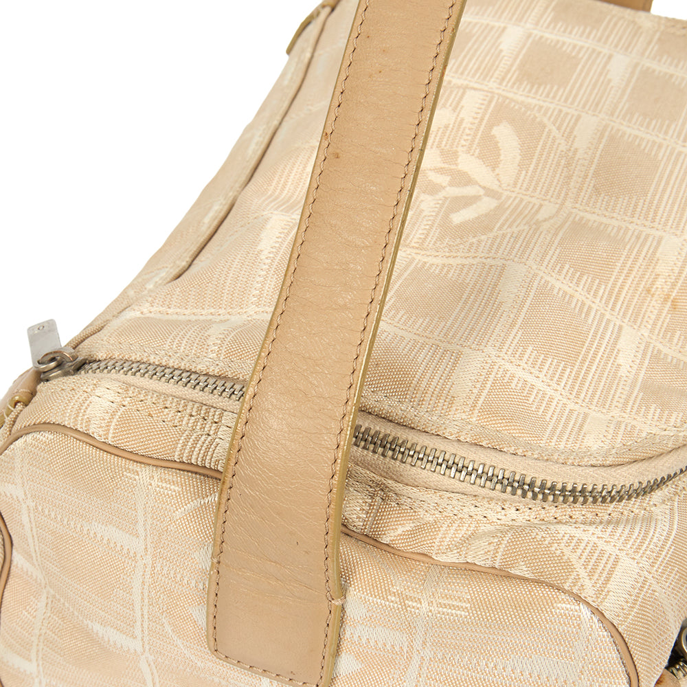 Chanel Mini Bag Travel Ligne Bowler in Neutral, Fabric