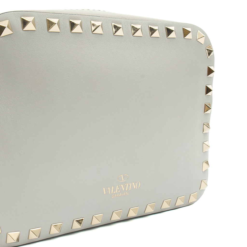 Valentino Cross Body Rockstud Crossbody Bag - Small in Grey, Leather