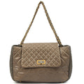 Chanel Tote Gabrielle Flap Bag in Grey, Glazed Calfskin