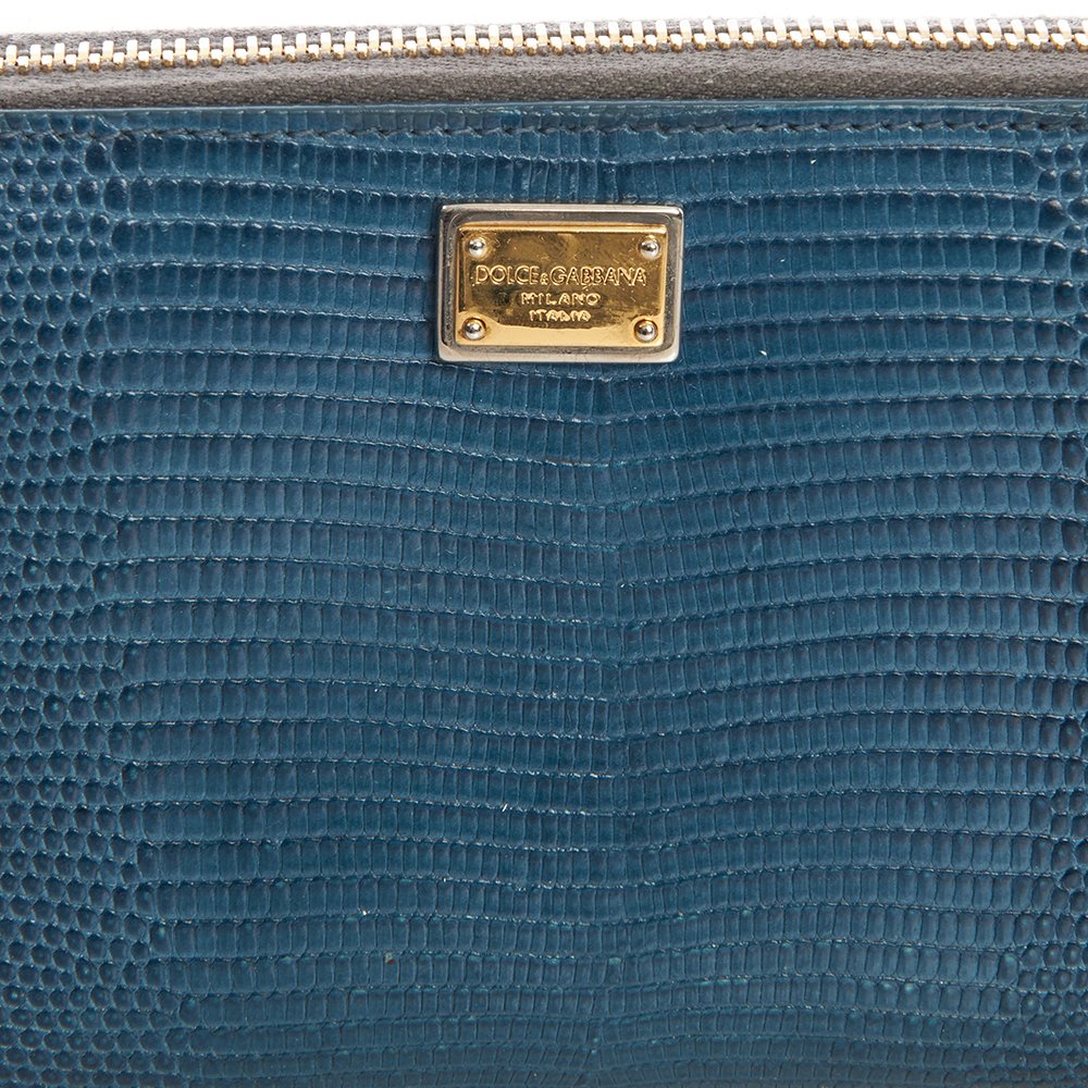 Dolce & Gabbana Purse Wallet in Blue, Exotic Effect Leather