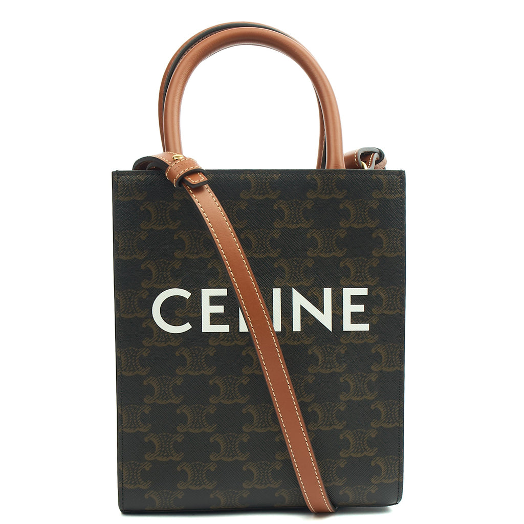 Celine Cross Body Vertical Cabas Tote in Brown, Leather