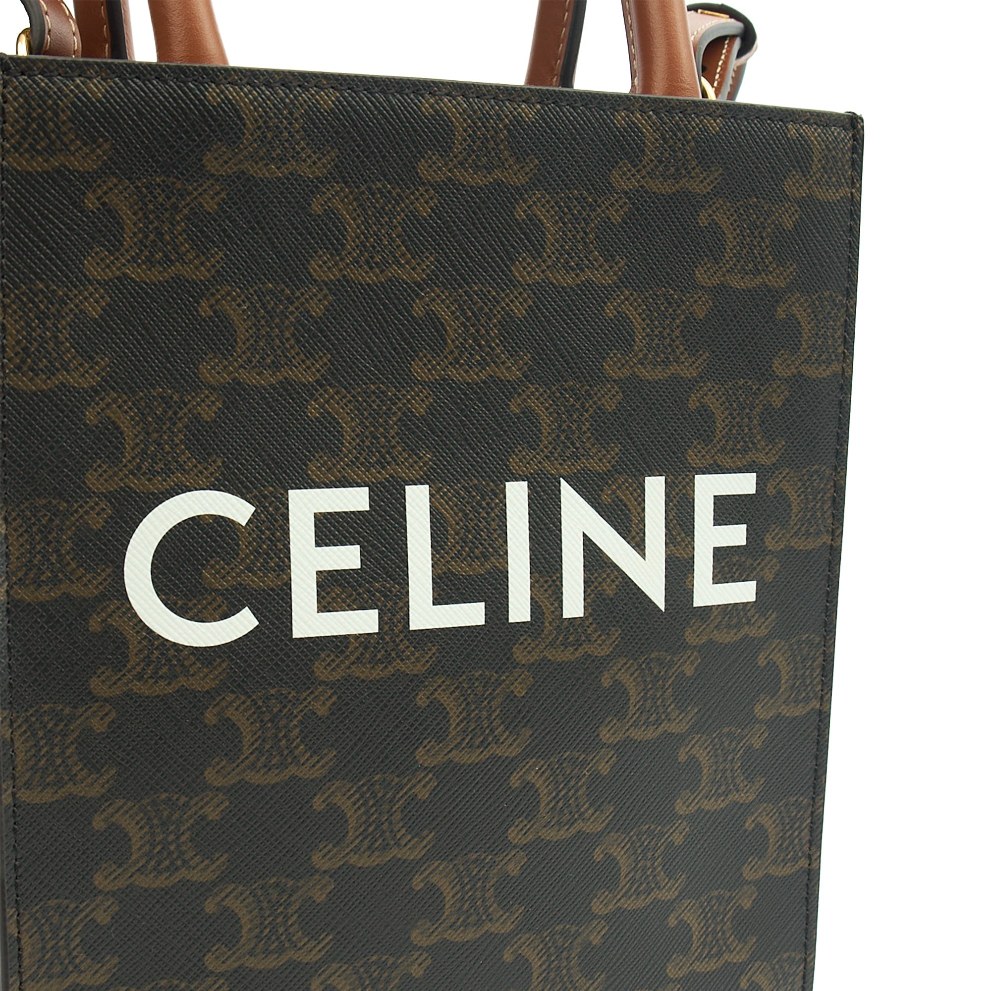 Celine Cross Body Vertical Cabas Tote in Brown, Leather