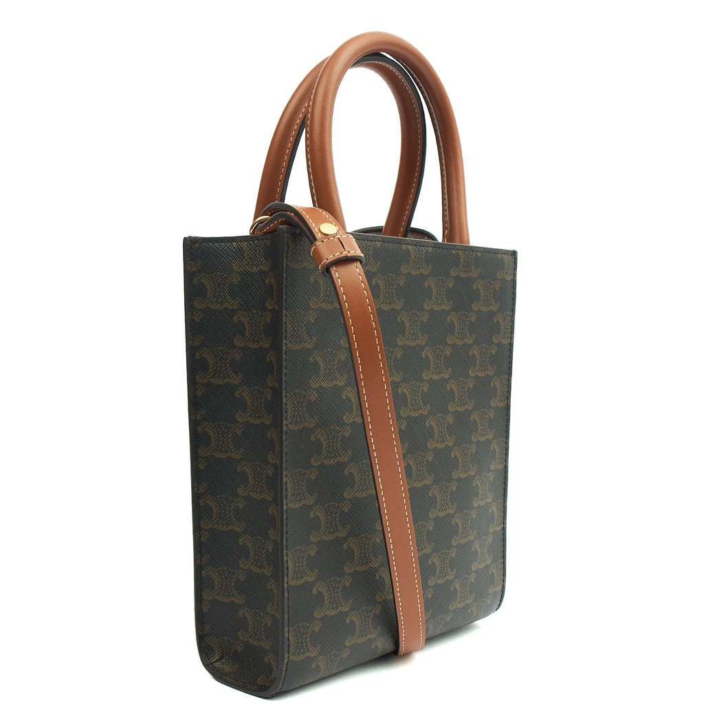Celine Cross Body Vertical Cabas Tote in Brown, Leather