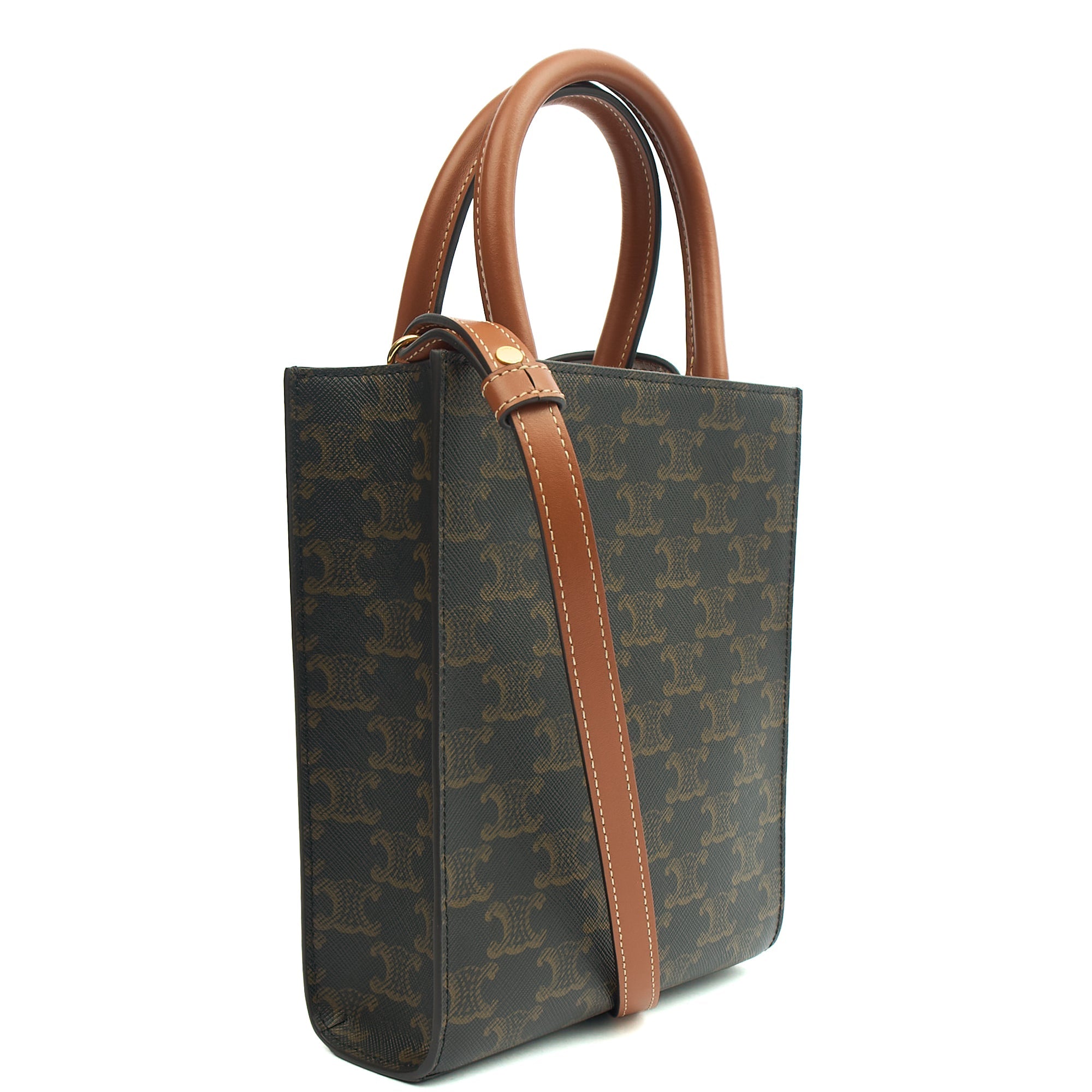 Celine Cross Body Vertical Cabas Tote in Brown, Leather