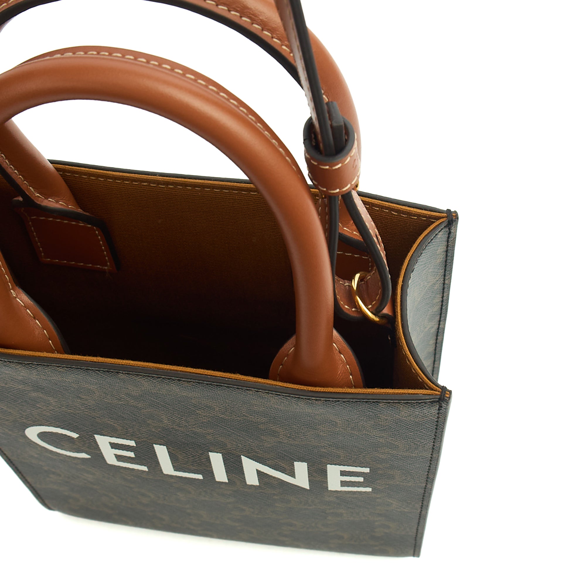Celine Cross Body Vertical Cabas Tote in Brown, Leather