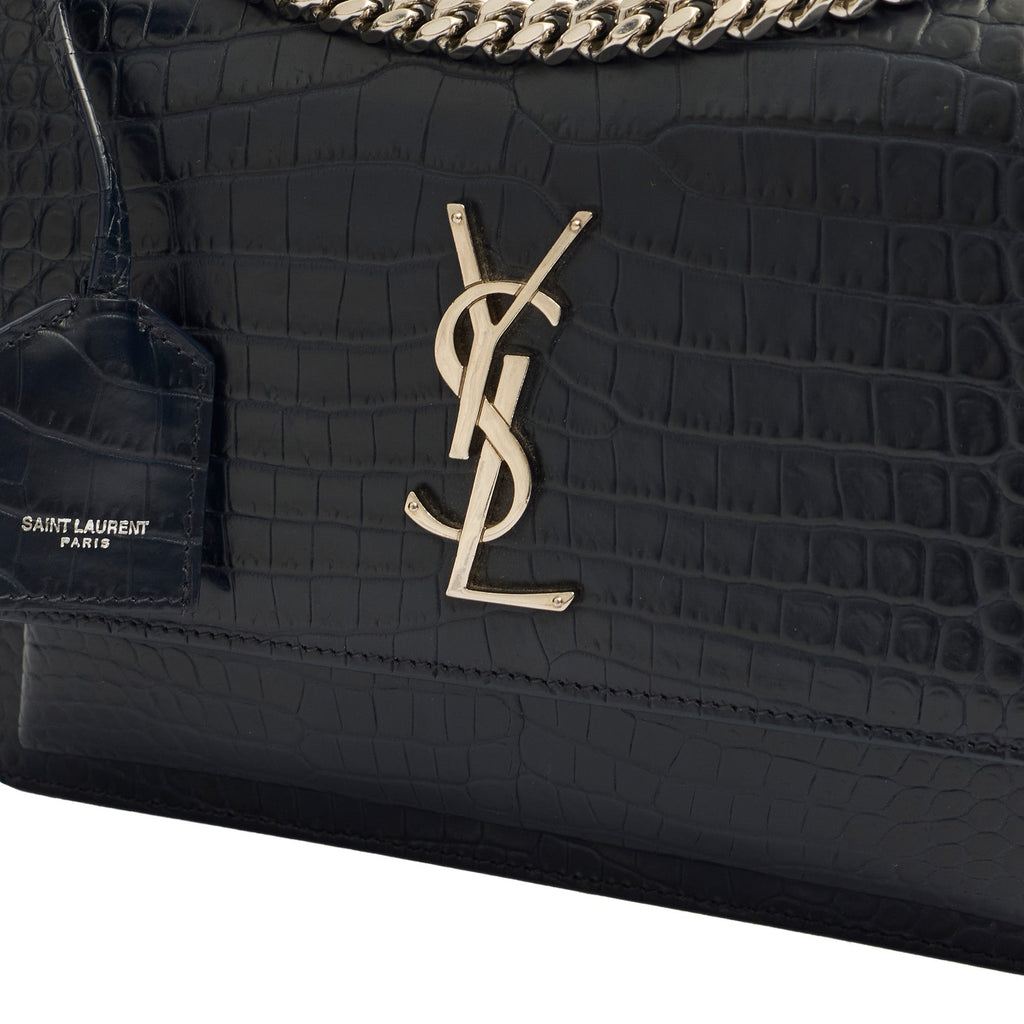 Saint Laurent Cross Body Sunset - Small in Navy, Exotic Effect Leather