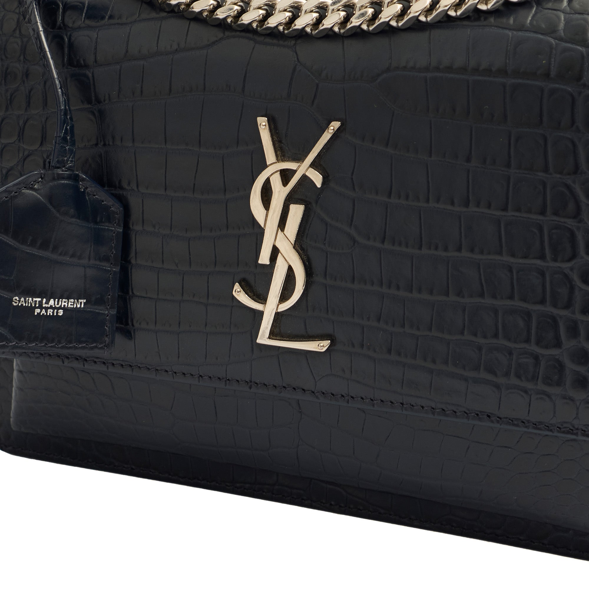 Saint Laurent Cross Body Sunset - Small in Navy, Exotic Effect Leather