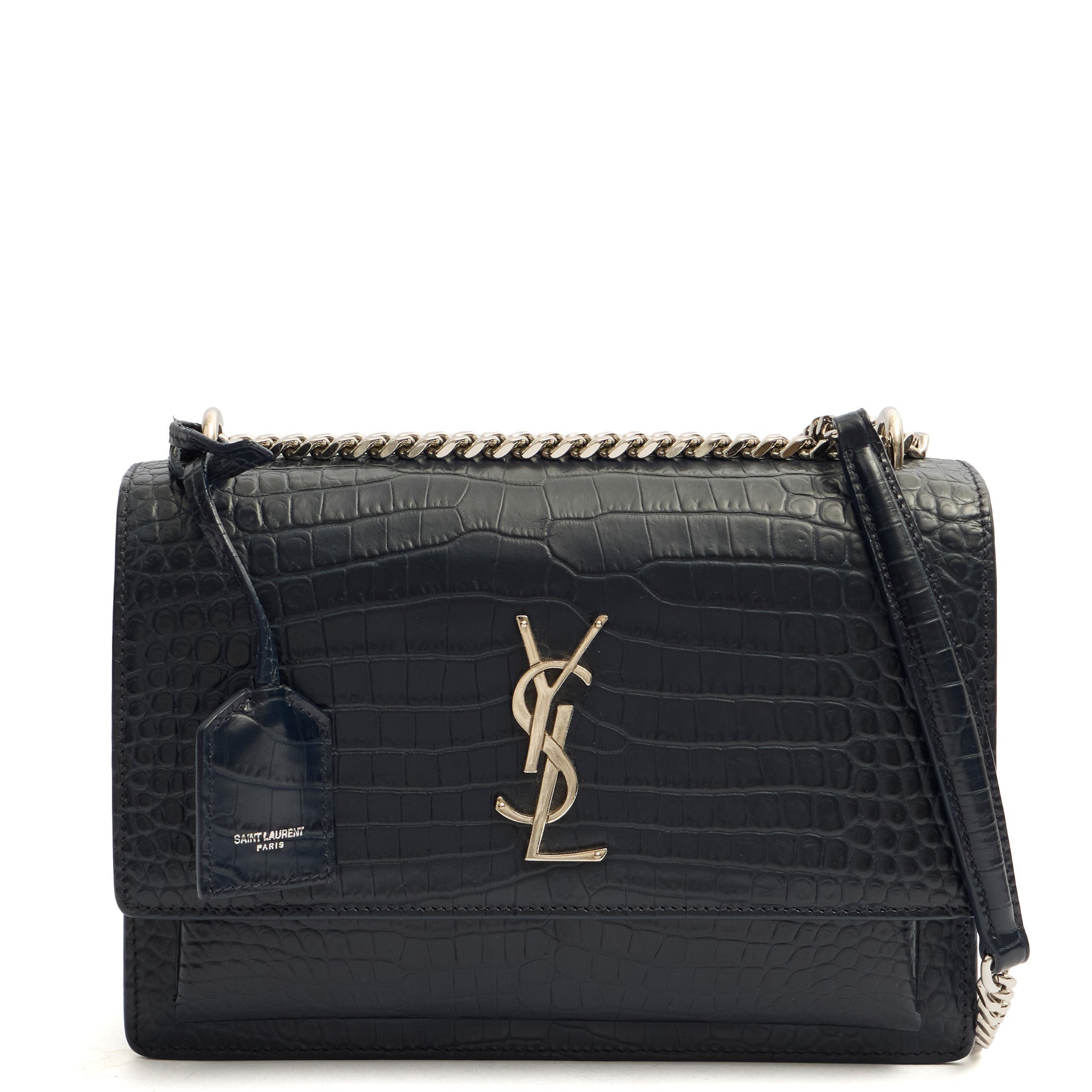 Saint Laurent Cross Body Sunset - Small in Navy, Exotic Effect Leather
