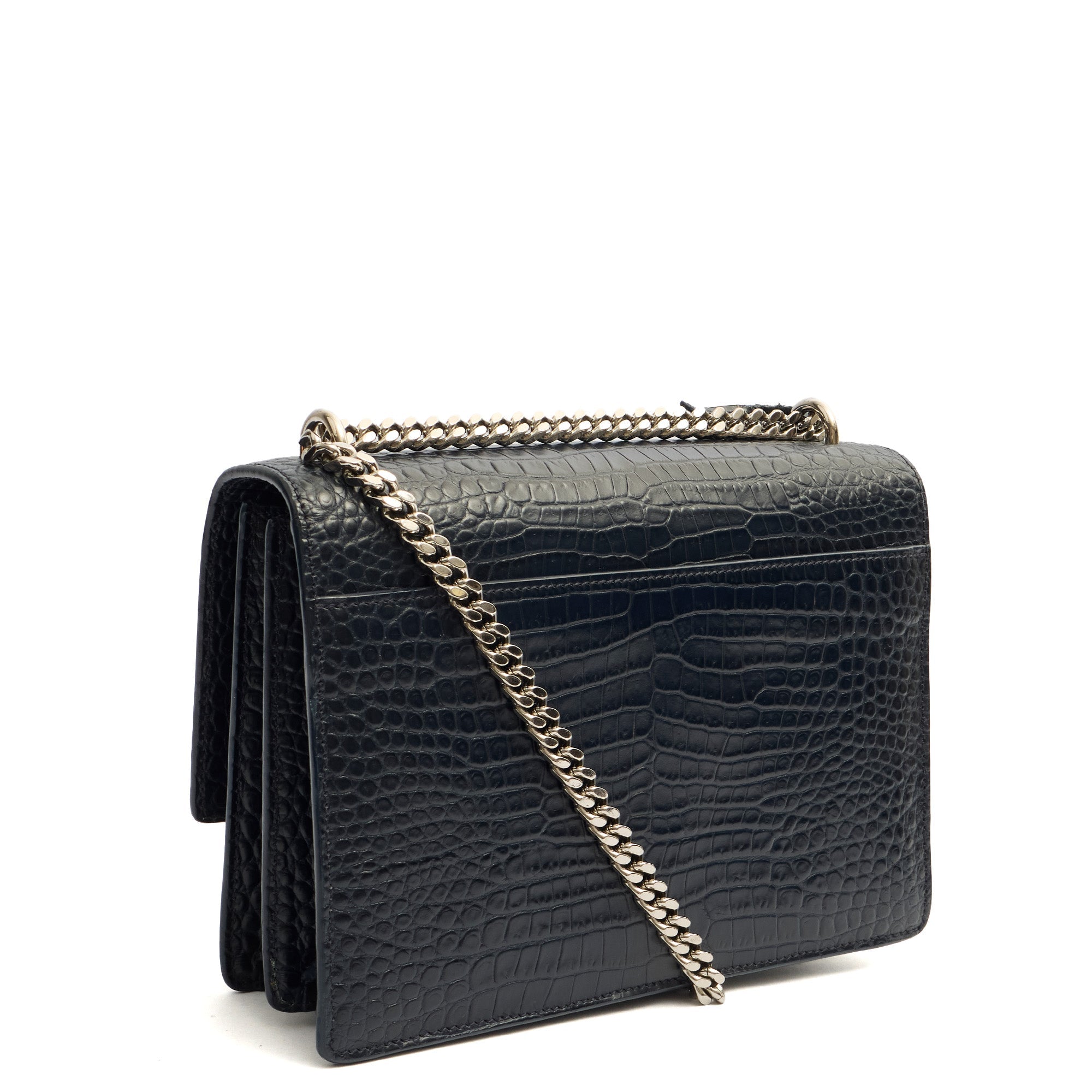 Saint Laurent Cross Body Sunset - Small in Navy, Exotic Effect Leather