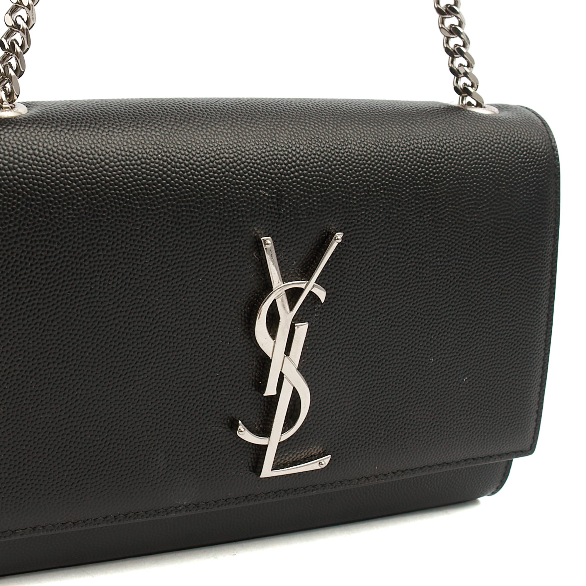 Saint Laurent Cross Body Kate Small in Black, Calfskin Leather