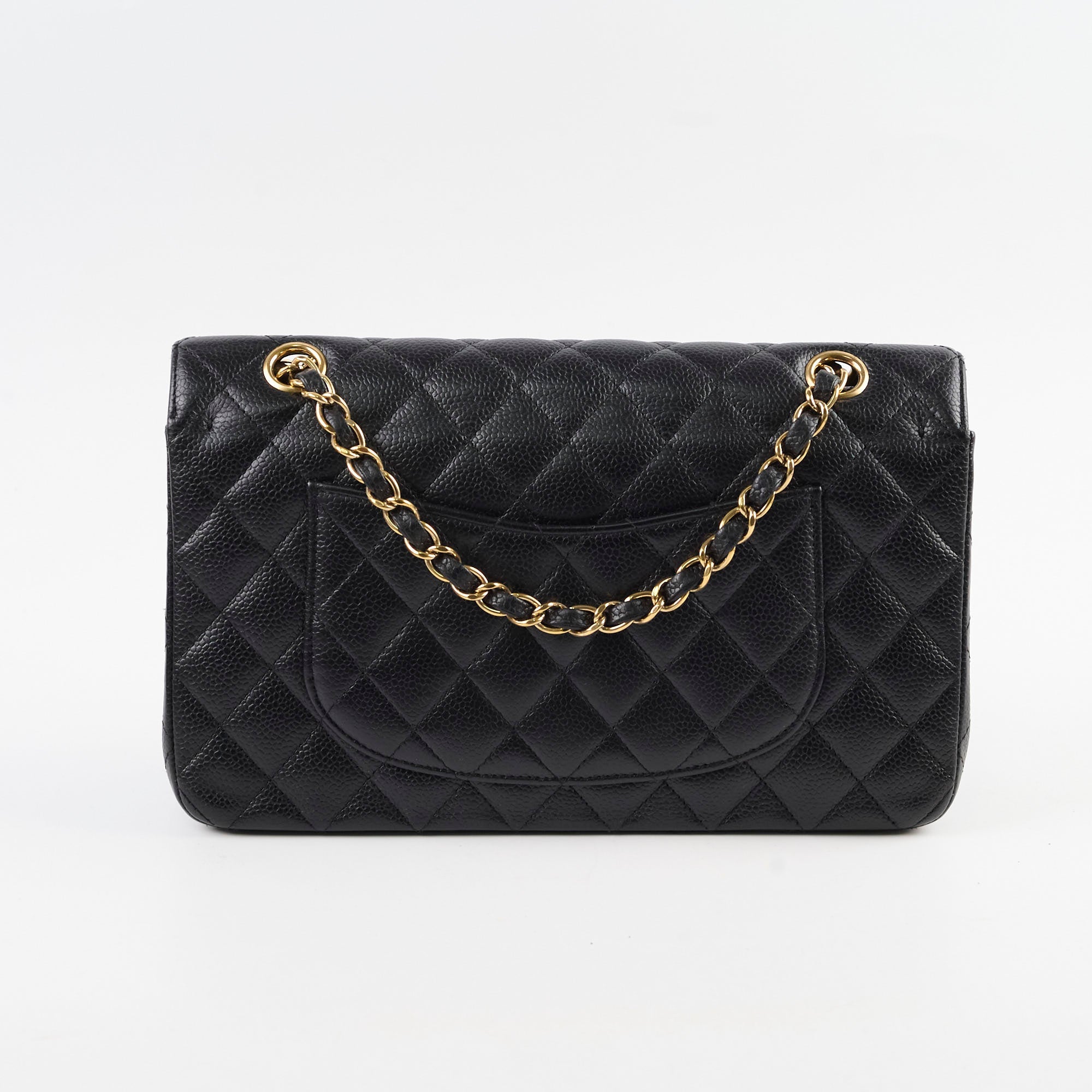Chanel Vintage Caviar Memium/Large Classic Flap Black