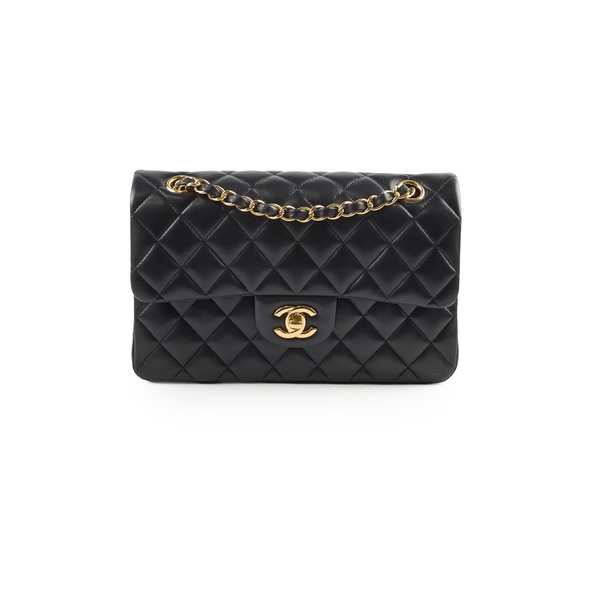 Chanel Classic Flap Lambskin Small/Medium S/M Black (22 Series)