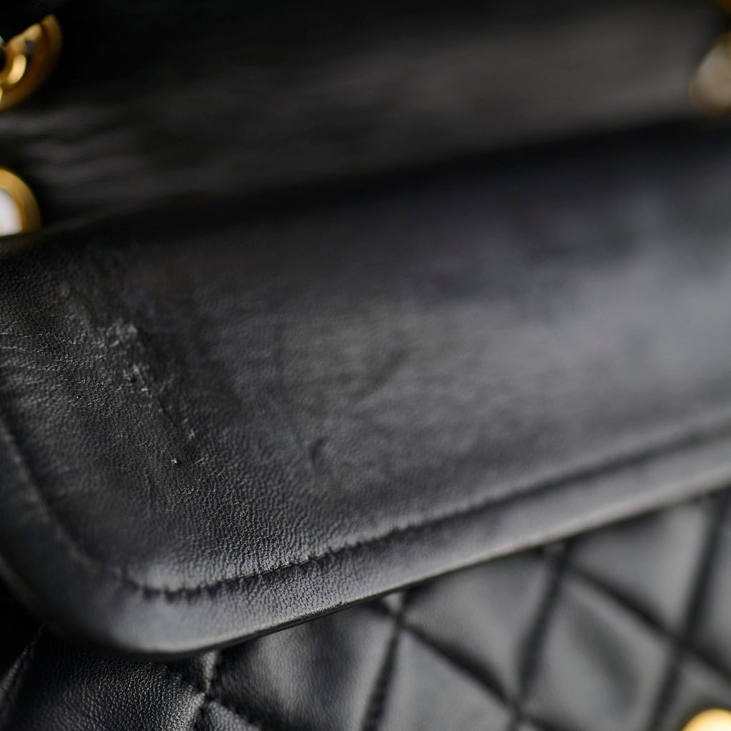 Chanel Vintage Classic Flap Medium/Large M/L Lambskin Black