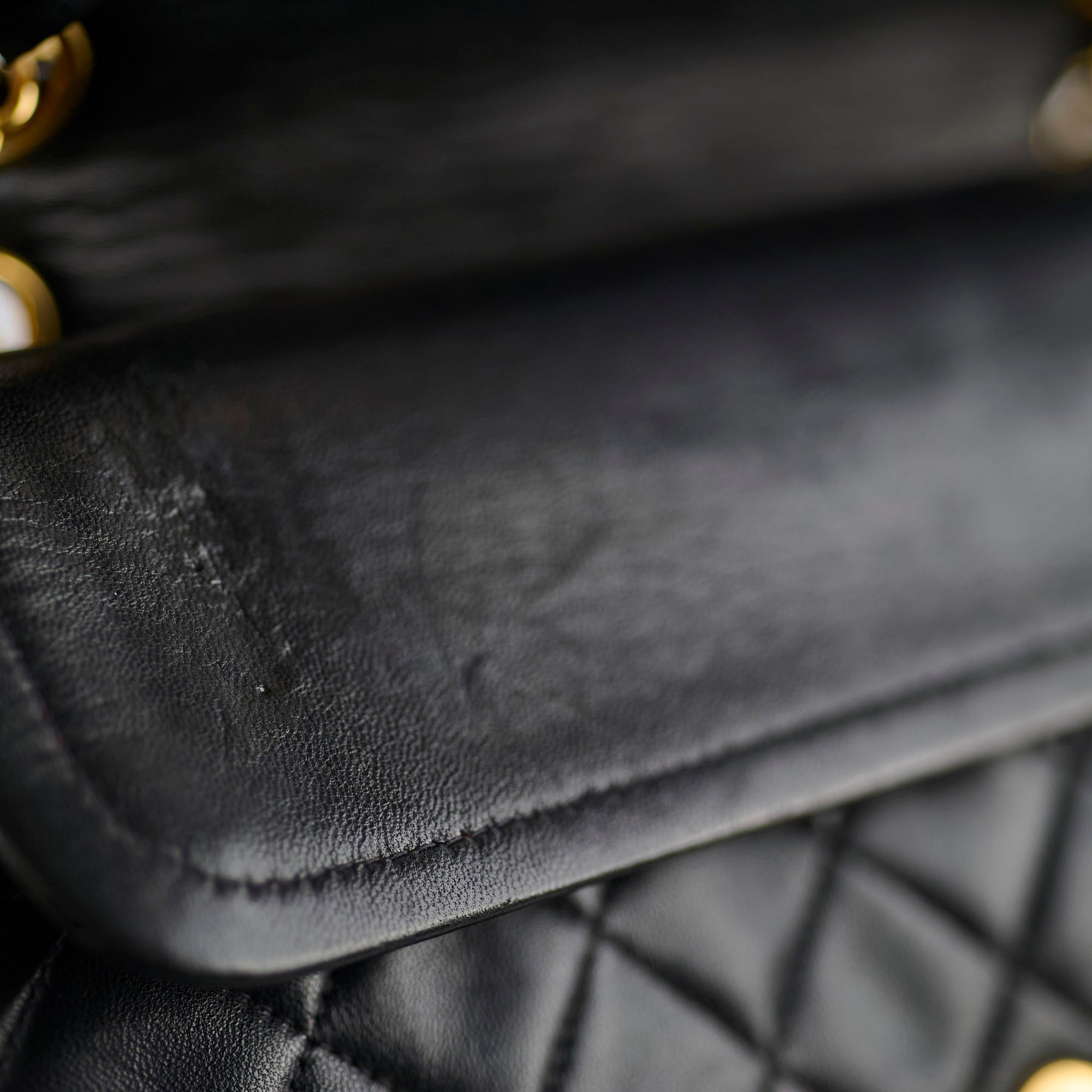 Chanel Vintage Classic Flap Medium/Large M/L Lambskin Black