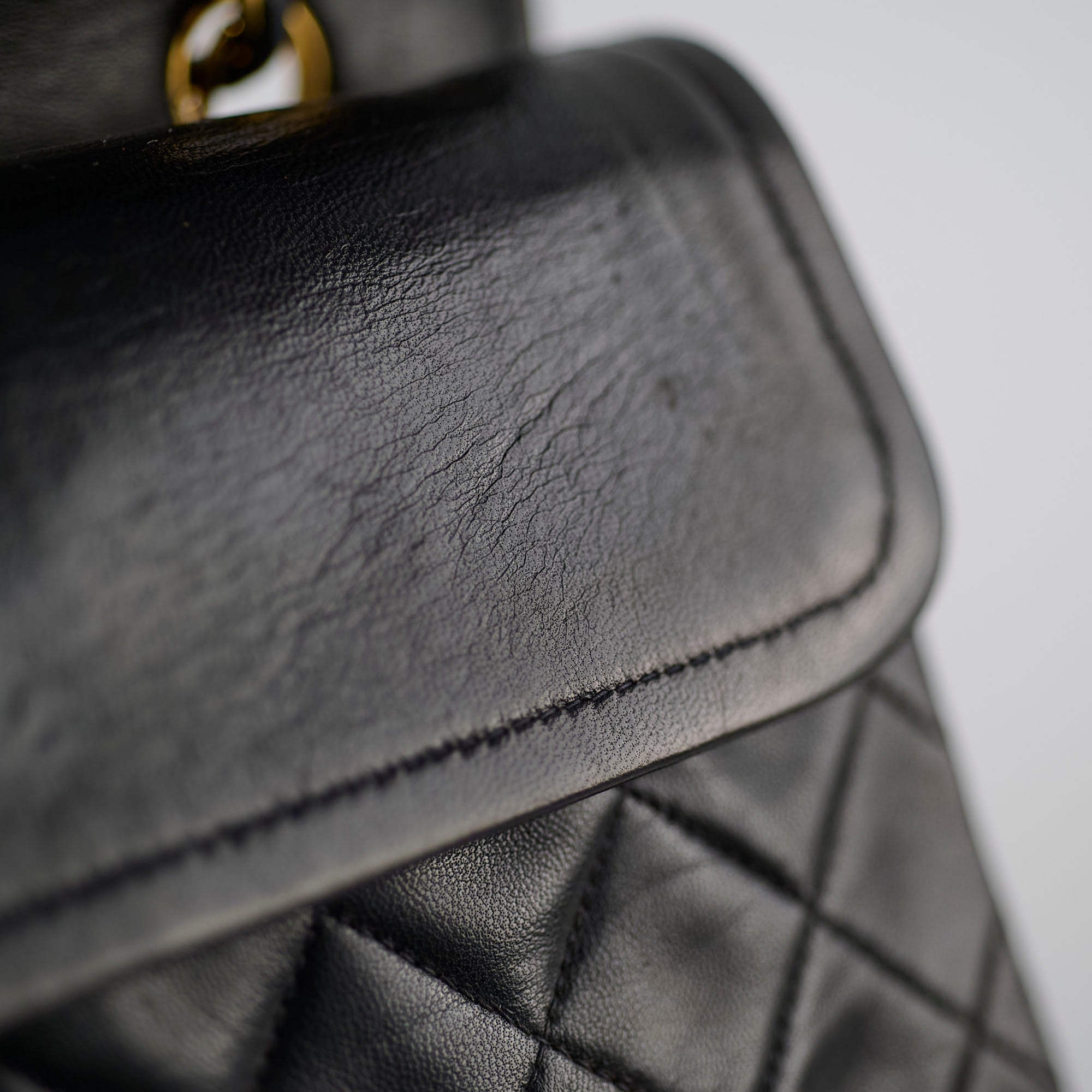 Chanel Vintage Classic Flap Medium/Large M/L Lambskin Black