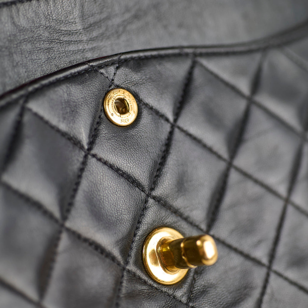 Chanel Vintage Classic Flap Medium/Large M/L Lambskin Black