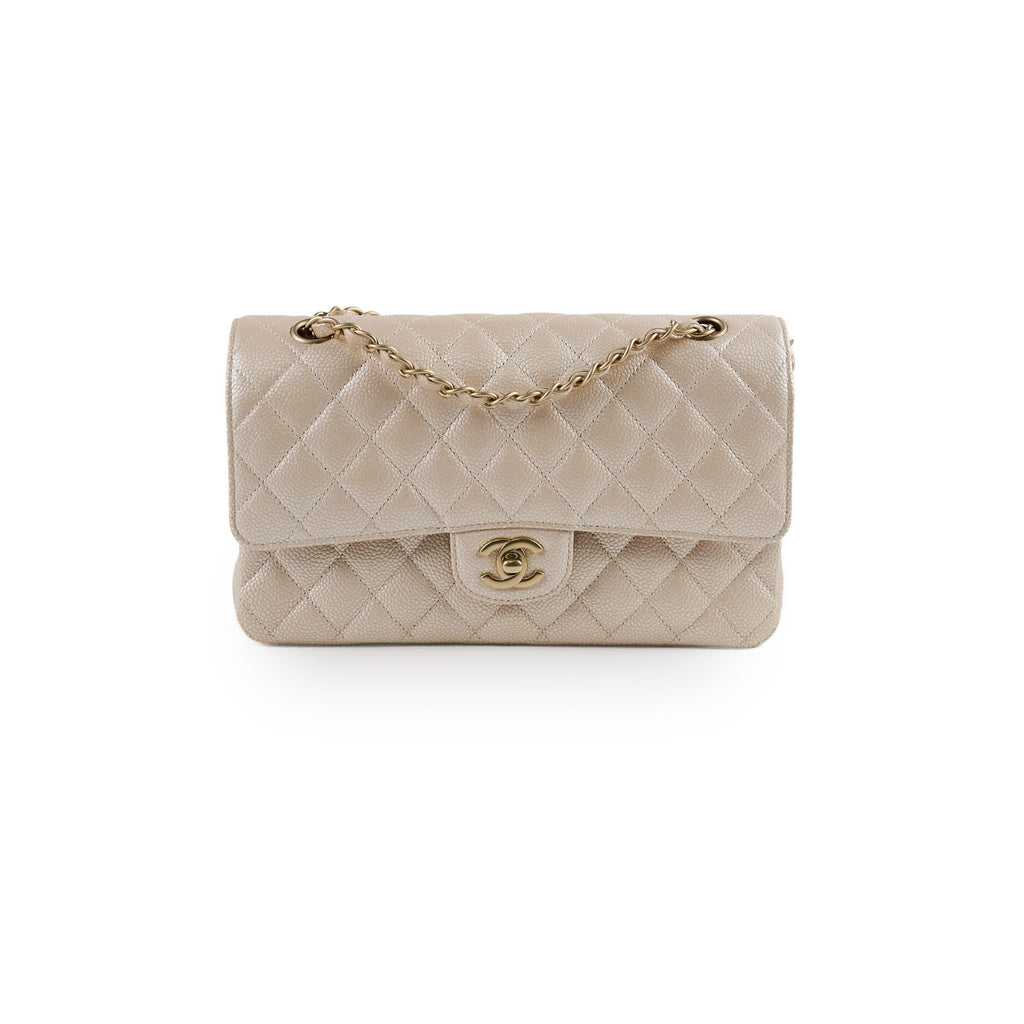Chanel 12P Classic Flap Medium/Large M/L Pearly Beige C (16 Series)