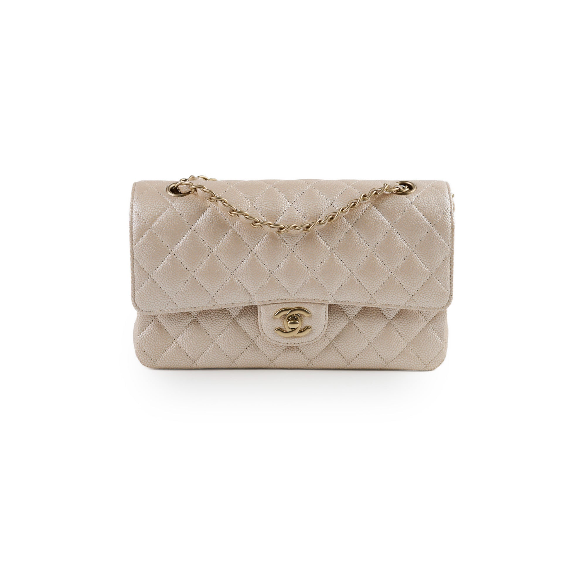 Chanel 12P Classic Flap Medium/Large M/L Pearly Beige C (16 Series)