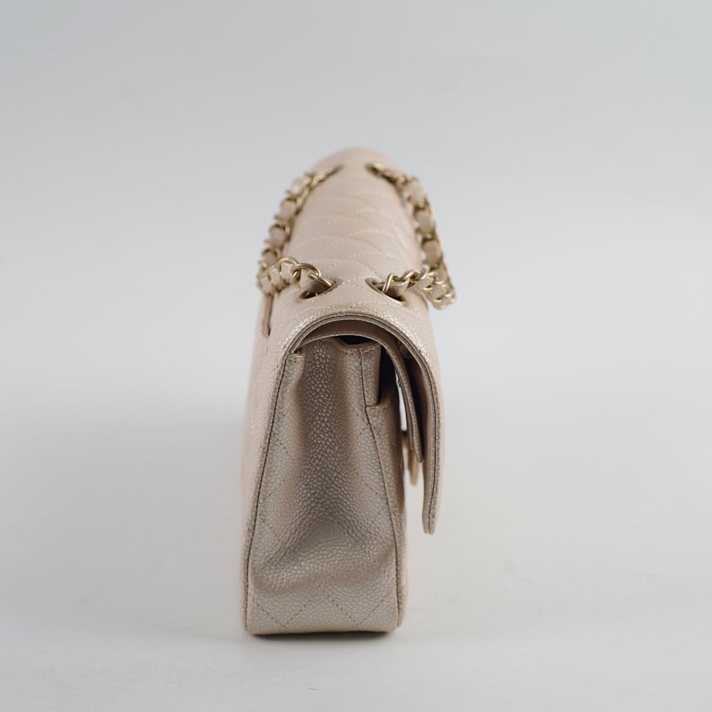 Chanel 12P Classic Flap Medium/Large M/L Pearly Beige C (16 Series)