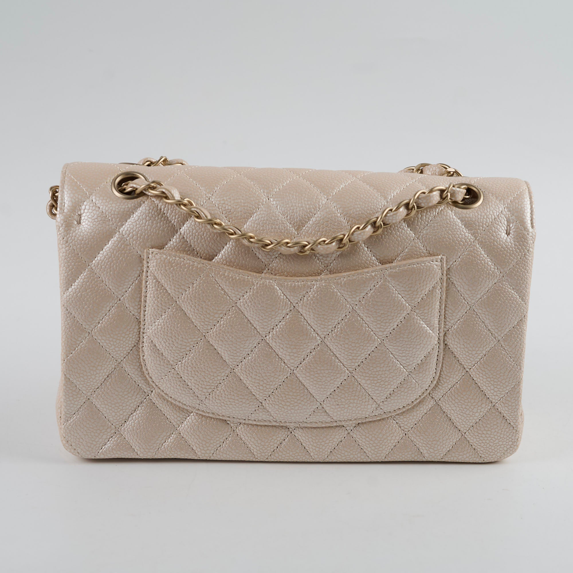 Chanel 12P Classic Flap Medium/Large M/L Pearly Beige C (16 Series)