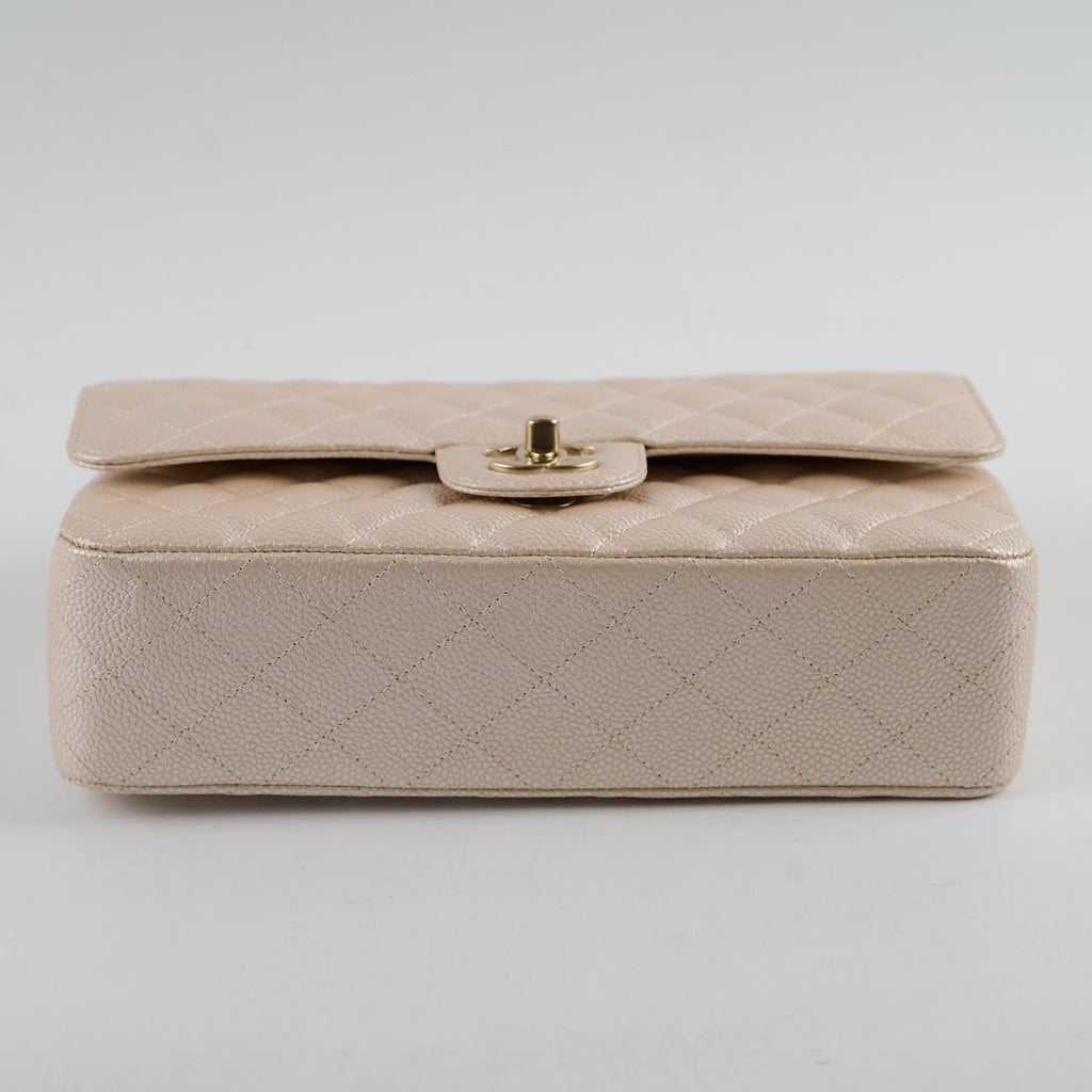 Chanel 12P Classic Flap Medium/Large M/L Pearly Beige C (16 Series)