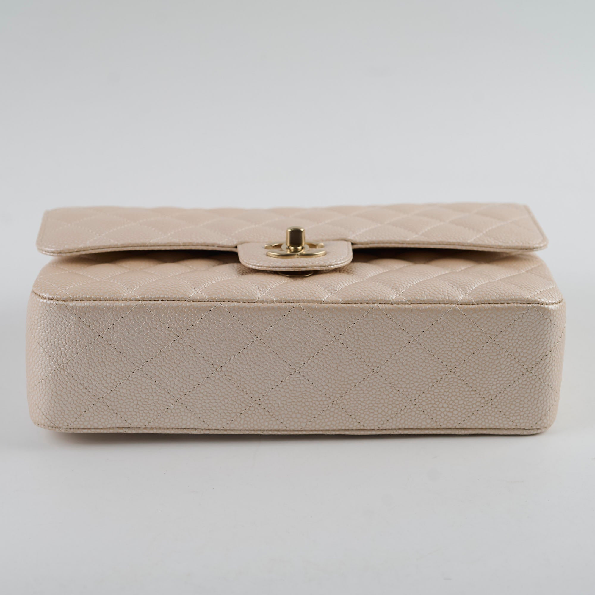 Chanel 12P Classic Flap Medium/Large M/L Pearly Beige C (16 Series)