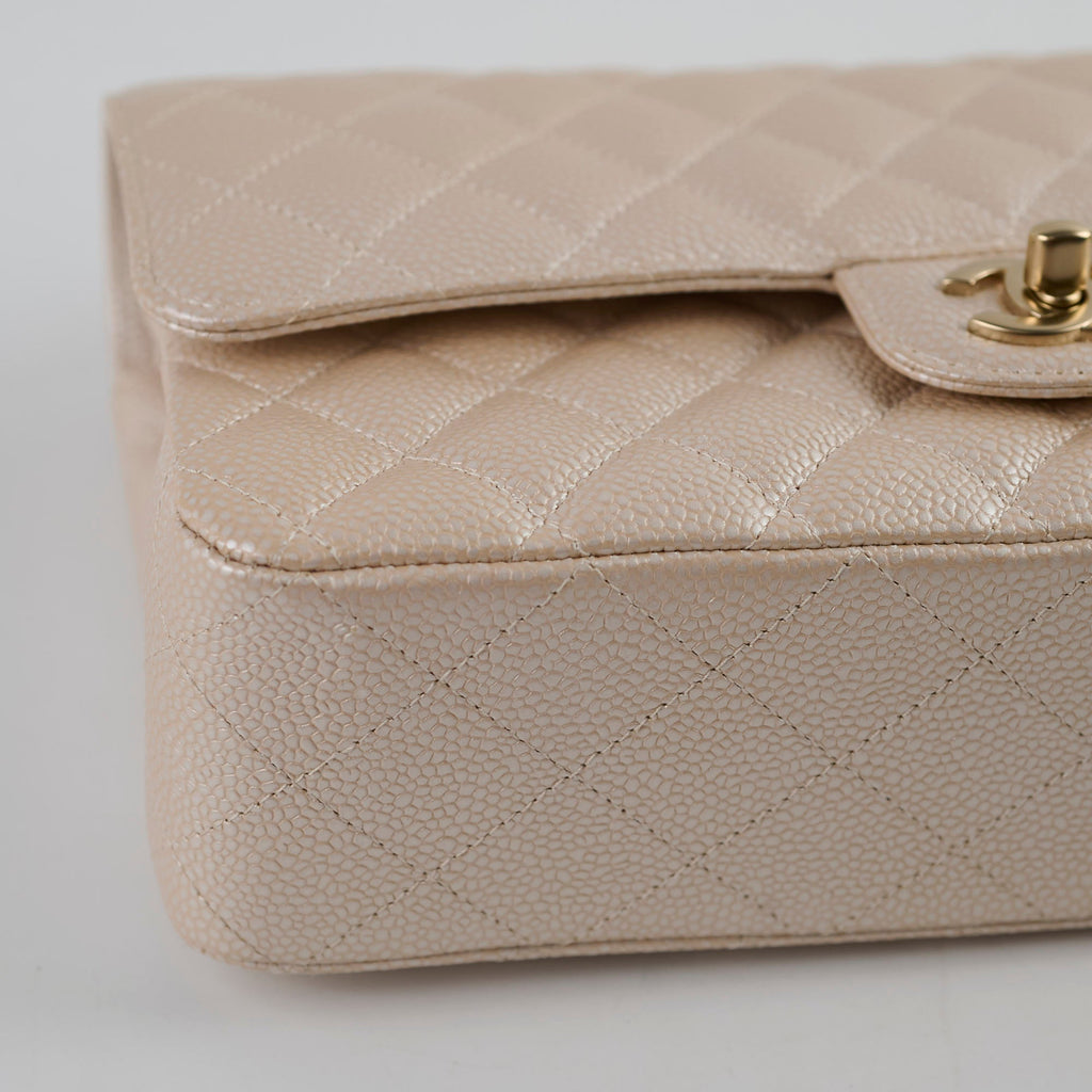 Chanel 12P Classic Flap Medium/Large M/L Pearly Beige C (16 Series)