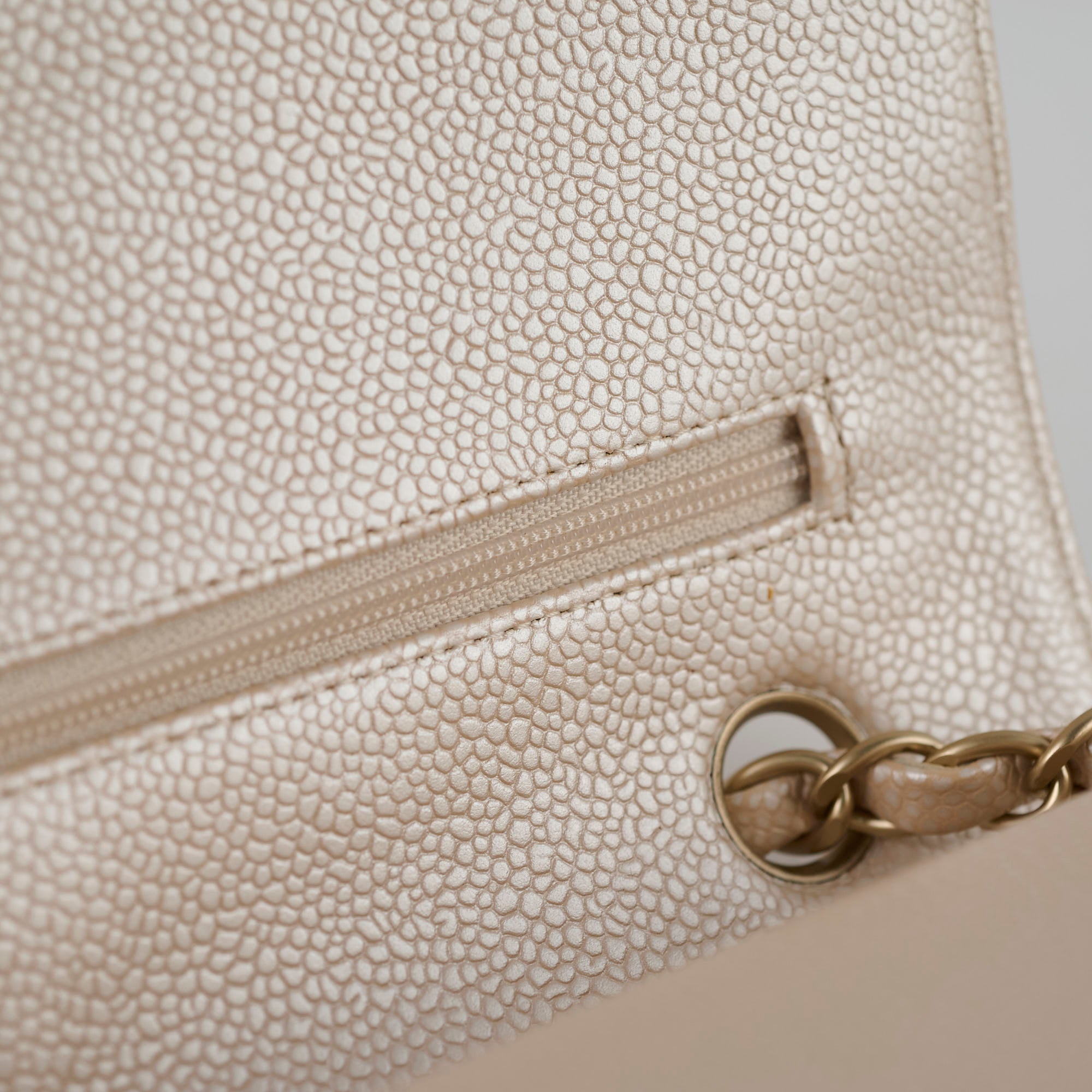 Chanel 12P Classic Flap Medium/Large M/L Pearly Beige C (16 Series)